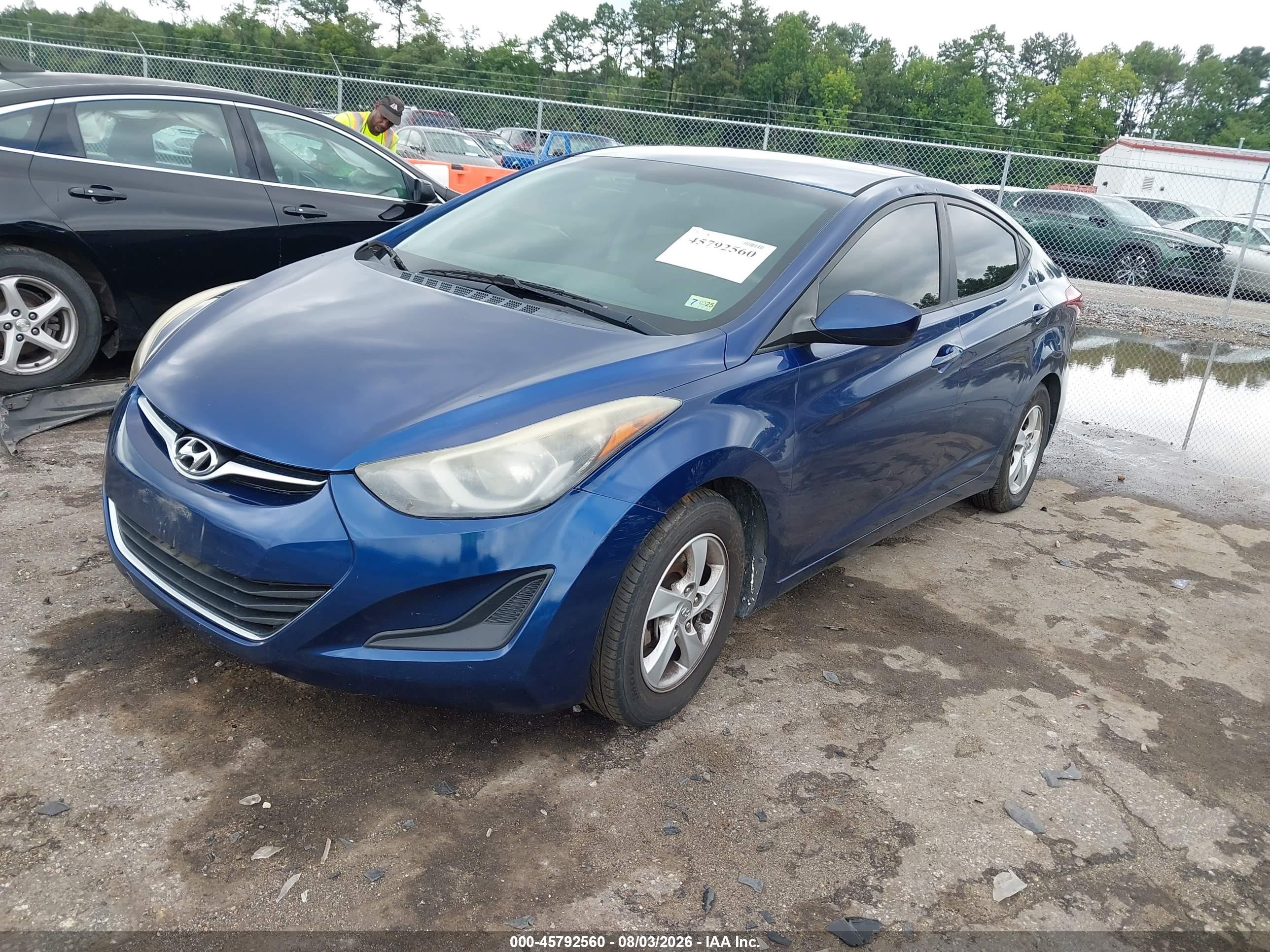 2015 Hyundai Elantra Se Синий vin: 5NPDH4AE8FH609229