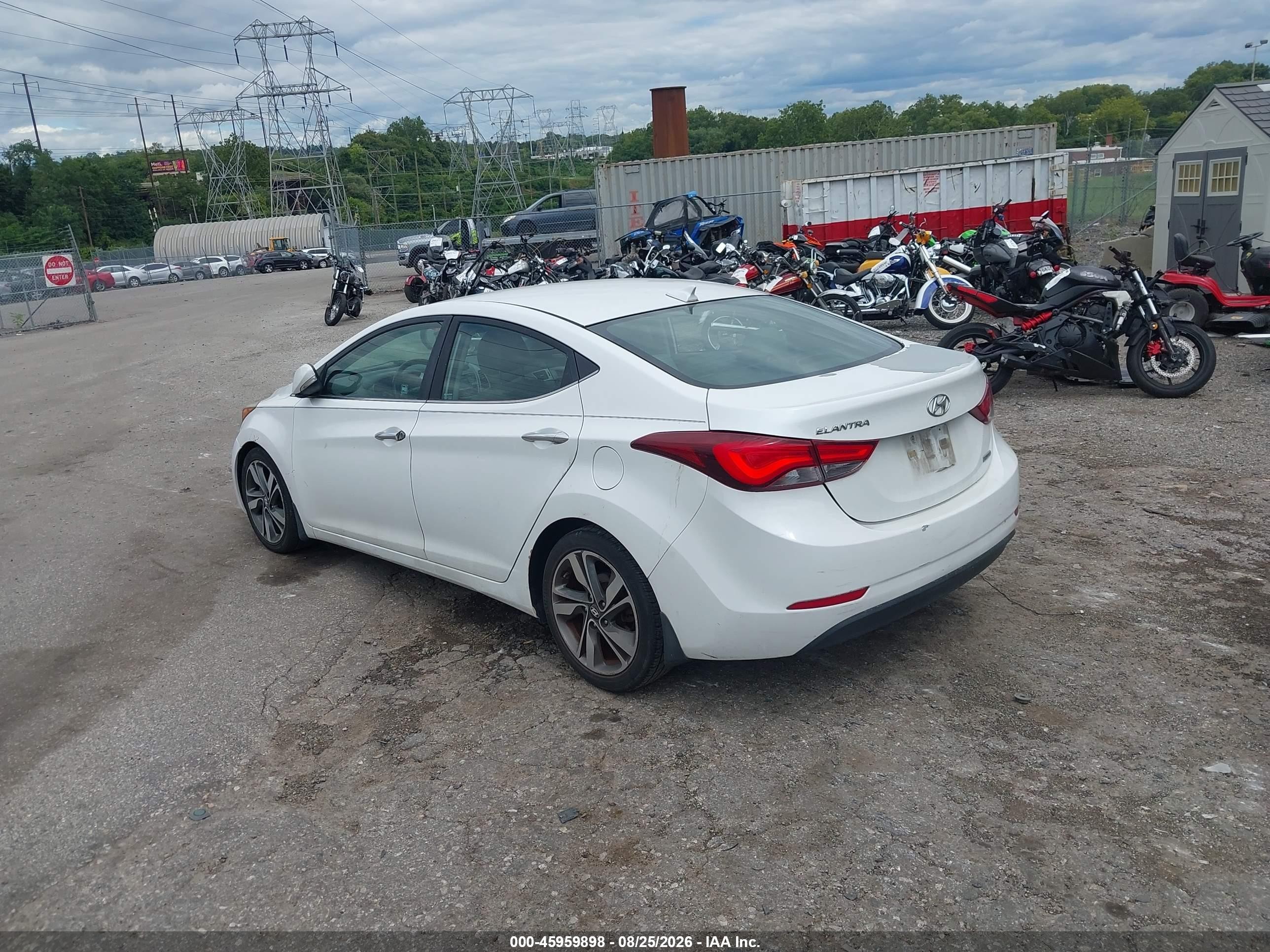 2015 Hyundai Elantra Limited White vin: 5NPDH4AE8FH614558