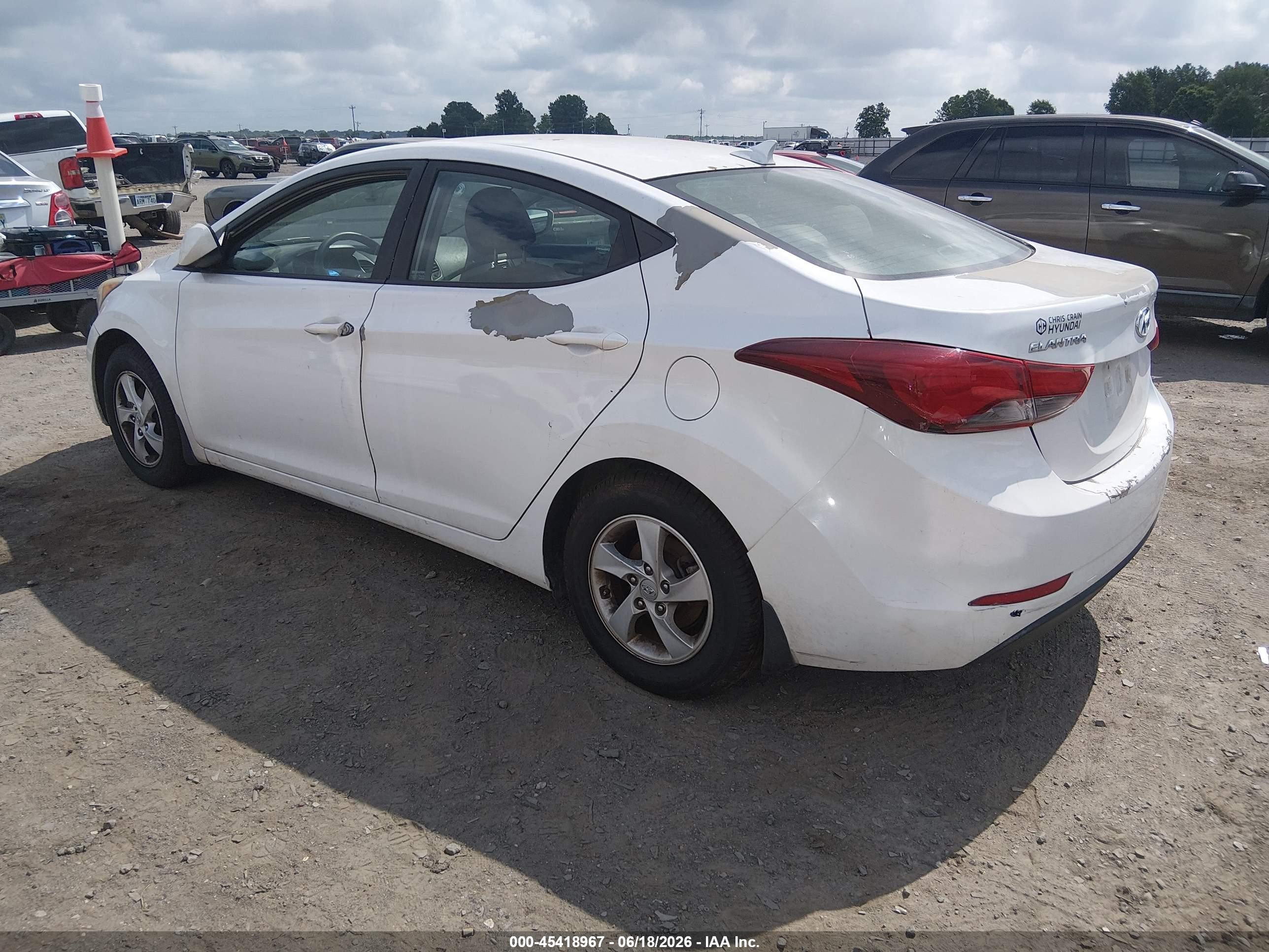 2015 Hyundai Elantra Se White vin: 5NPDH4AE8FH618500