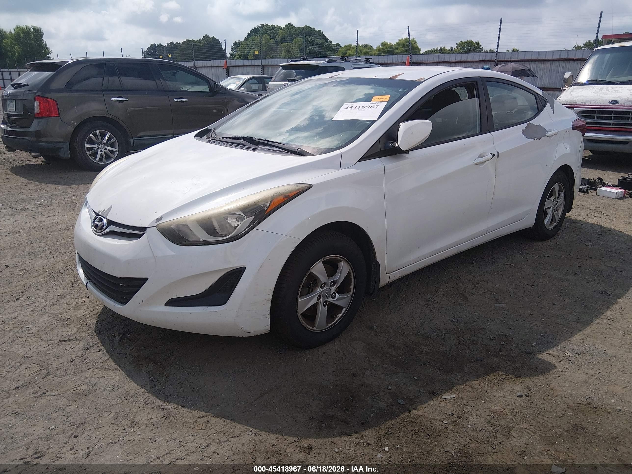 2015 Hyundai Elantra Se White vin: 5NPDH4AE8FH618500