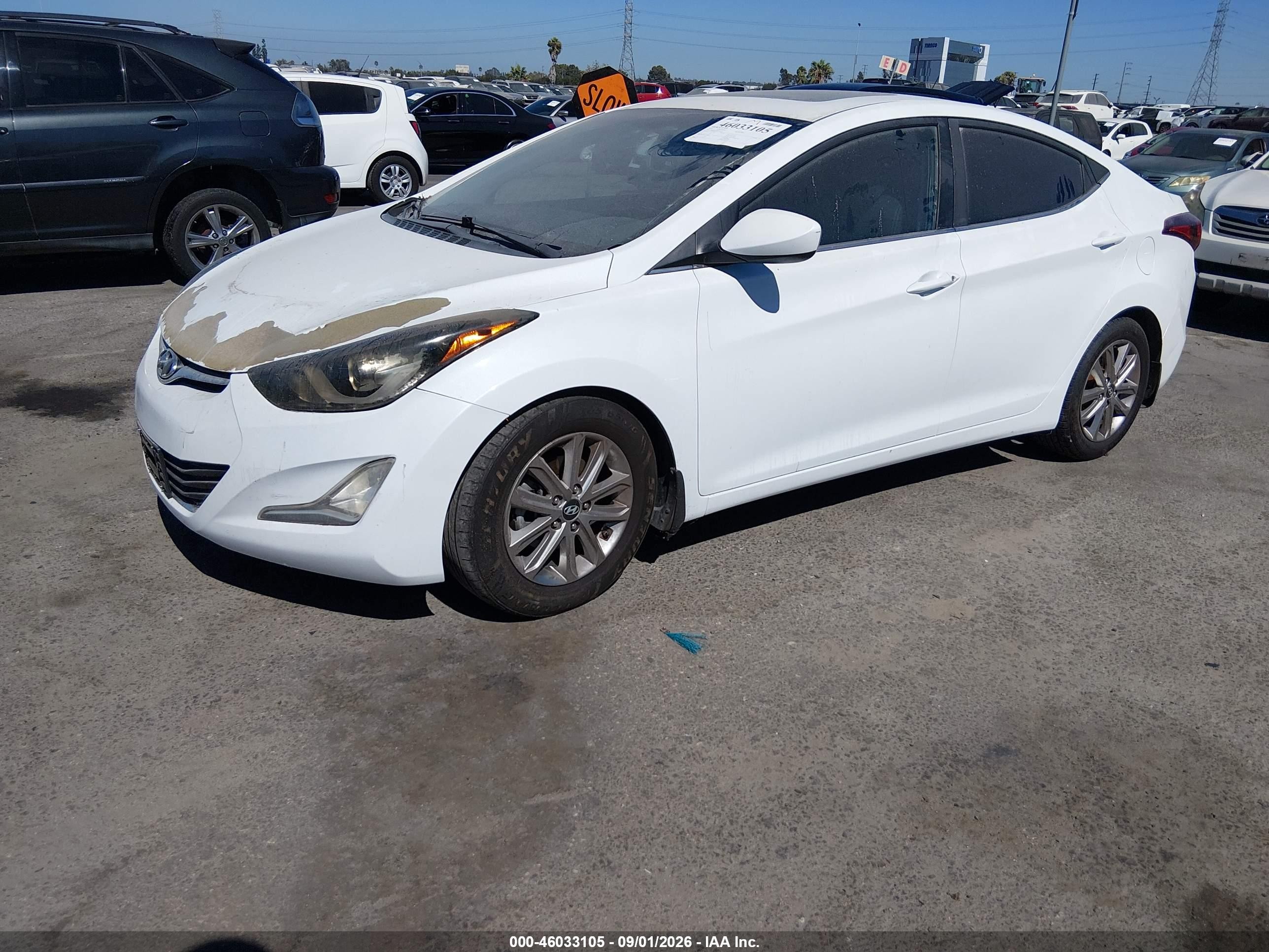 2015 Hyundai Elantra Se White vin: 5NPDH4AE8FH637712