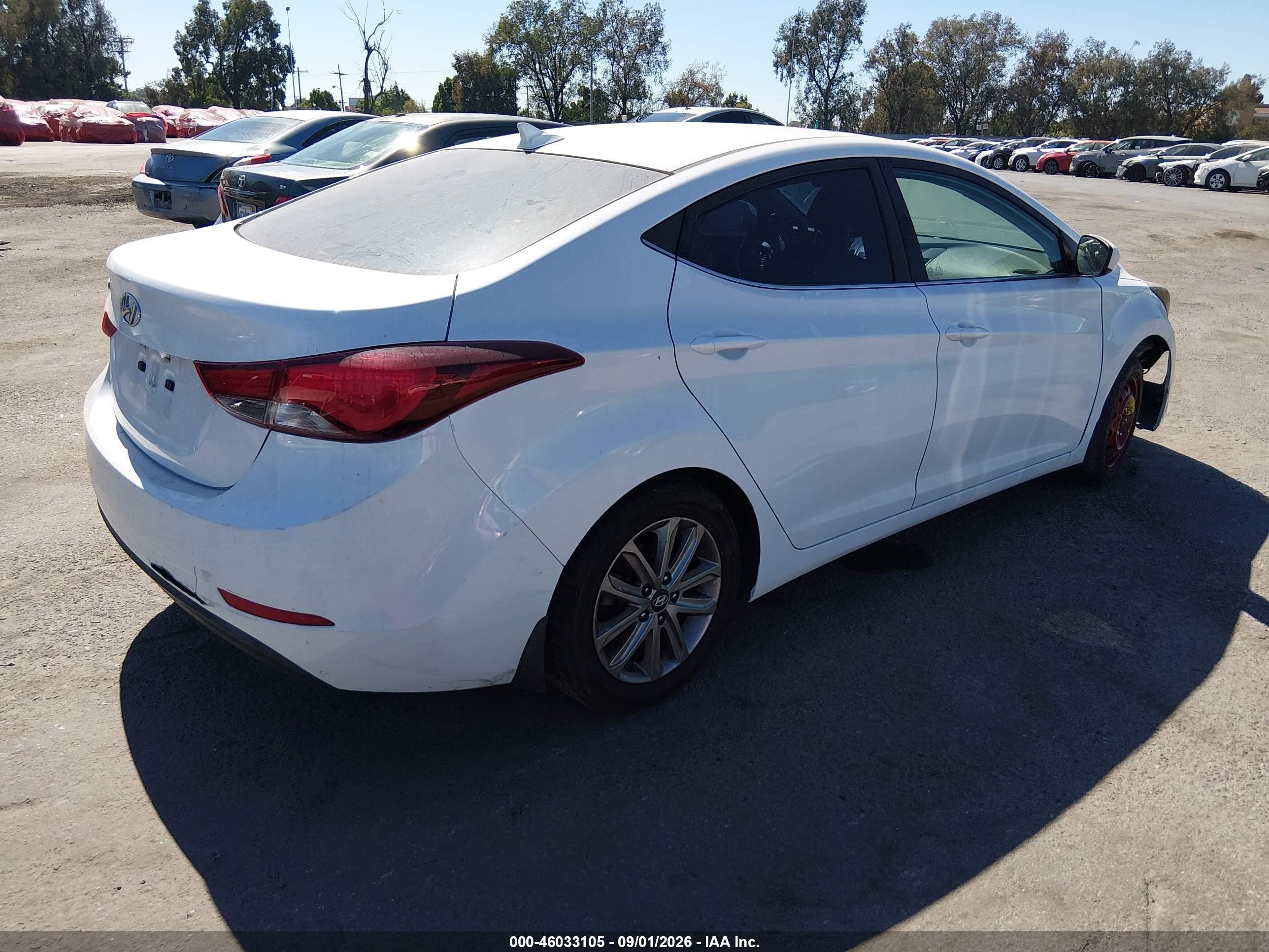 2015 Hyundai Elantra Se White vin: 5NPDH4AE8FH637712