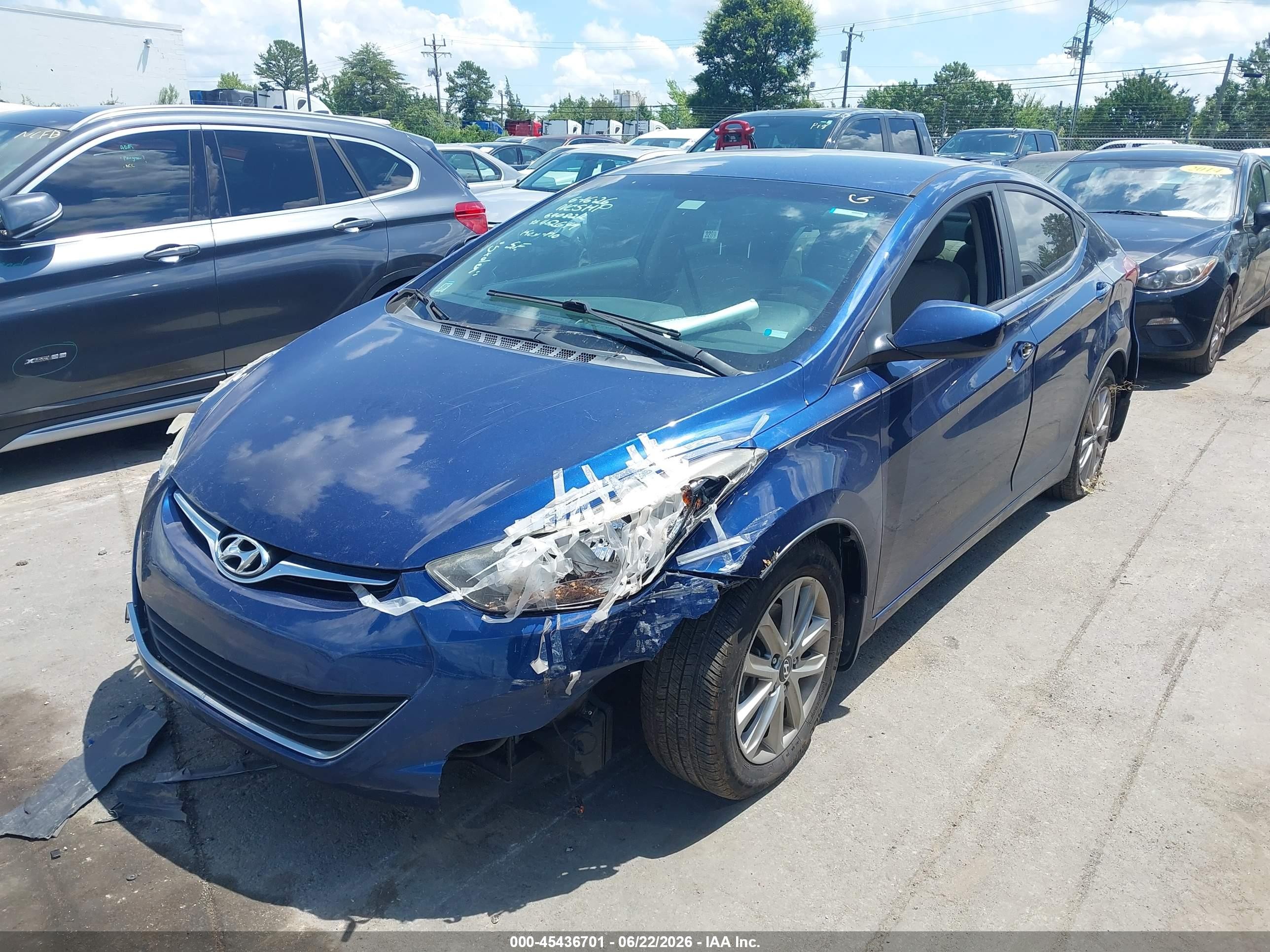 2015 Hyundai Elantra Se Blue vin: 5NPDH4AE8FH640822