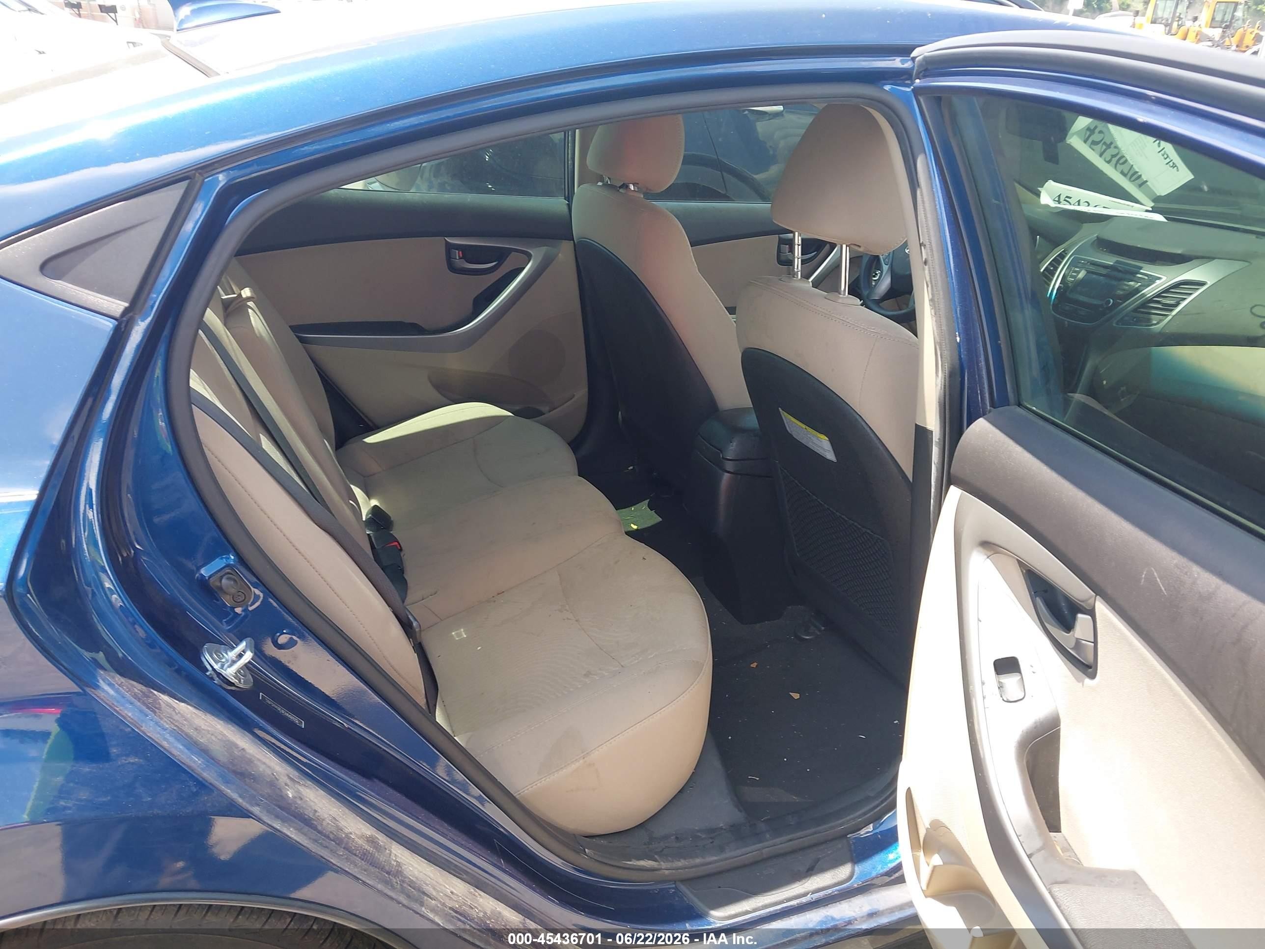 2015 Hyundai Elantra Se Blue vin: 5NPDH4AE8FH640822