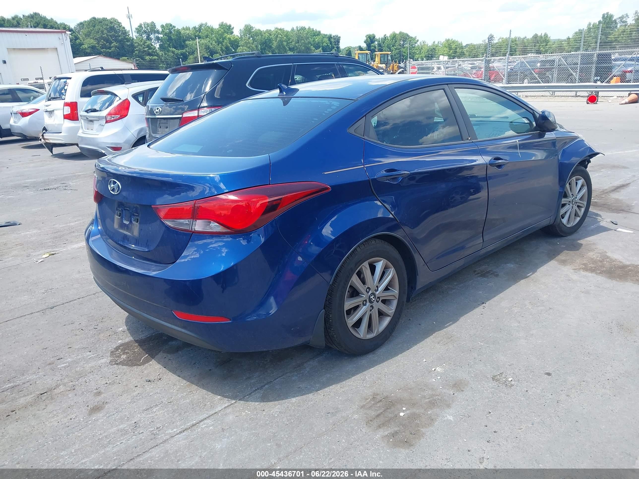 2015 Hyundai Elantra Se Blue vin: 5NPDH4AE8FH640822