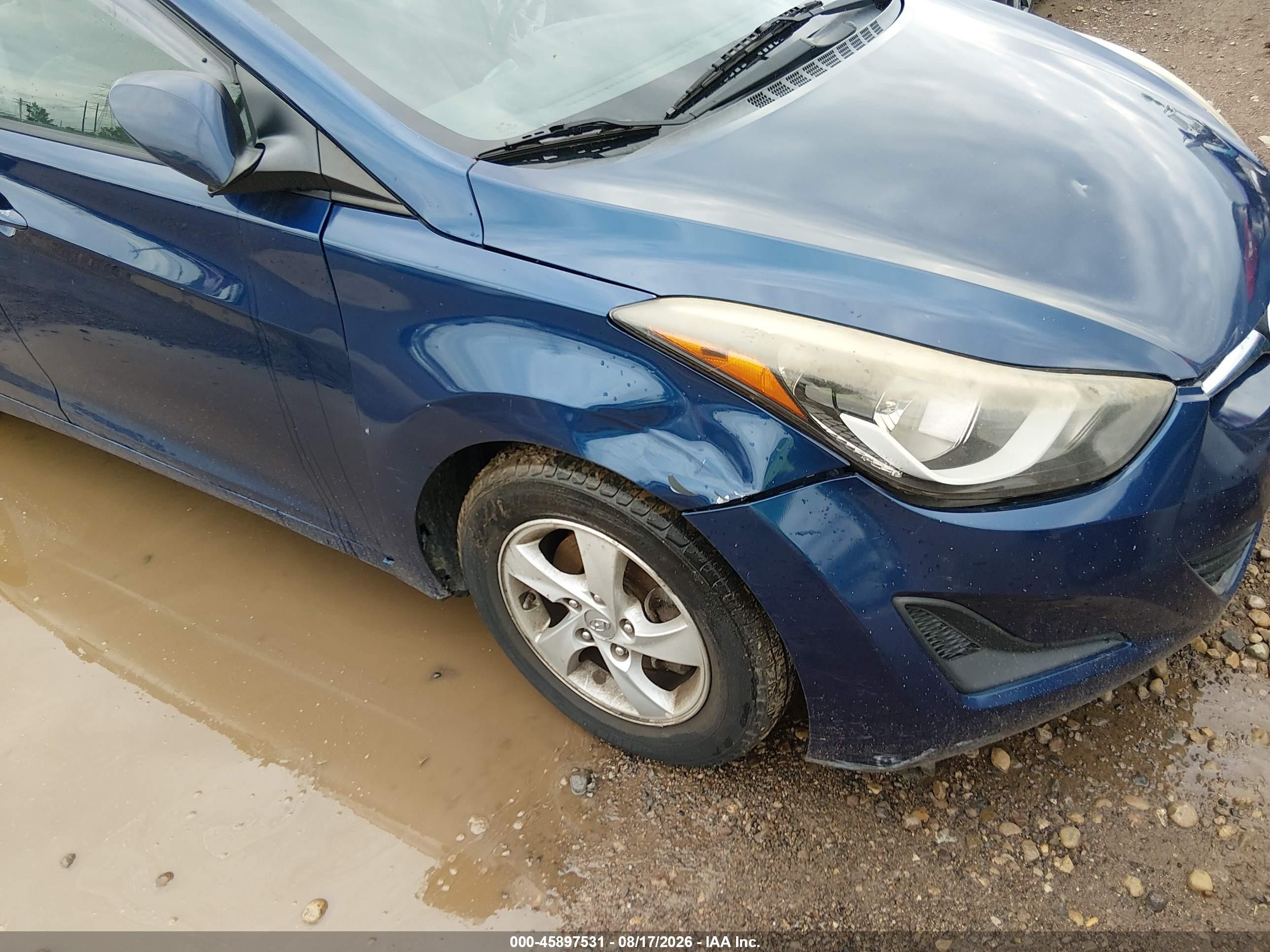 2015 Hyundai Elantra Se Blue vin: 5NPDH4AE8FH644059