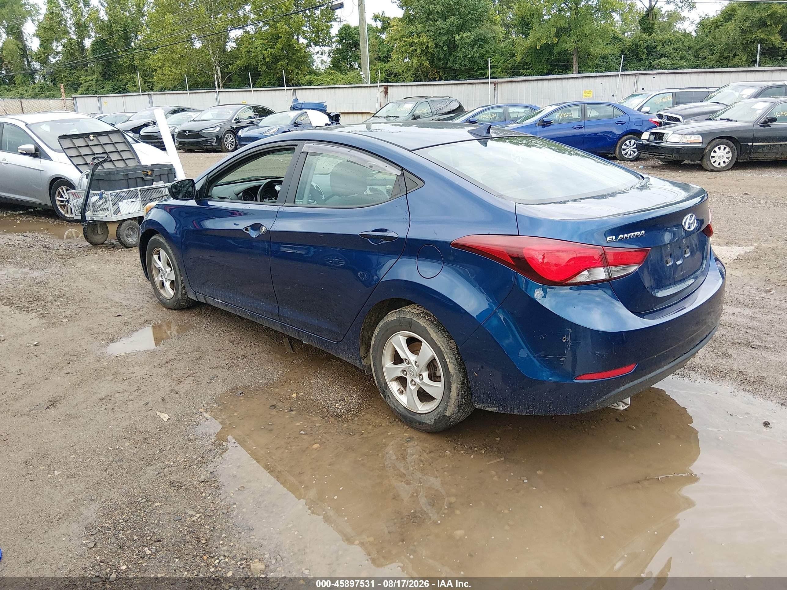 2015 Hyundai Elantra Se Blue vin: 5NPDH4AE8FH644059