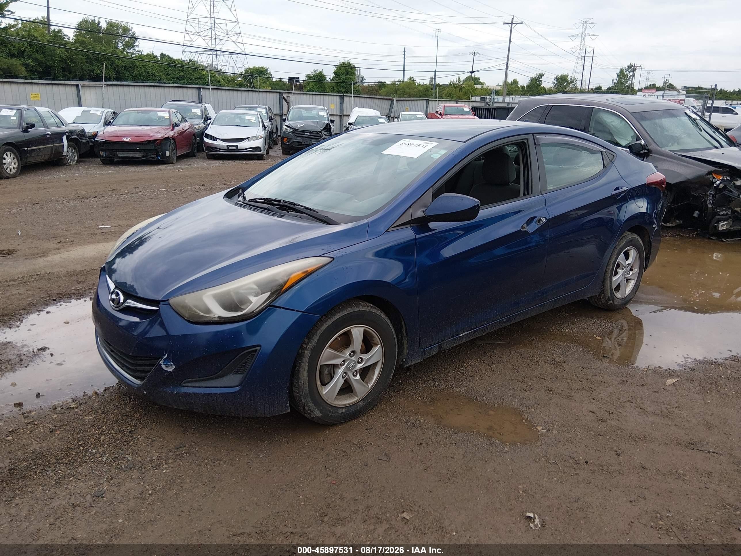 2015 Hyundai Elantra Se Blue vin: 5NPDH4AE8FH644059