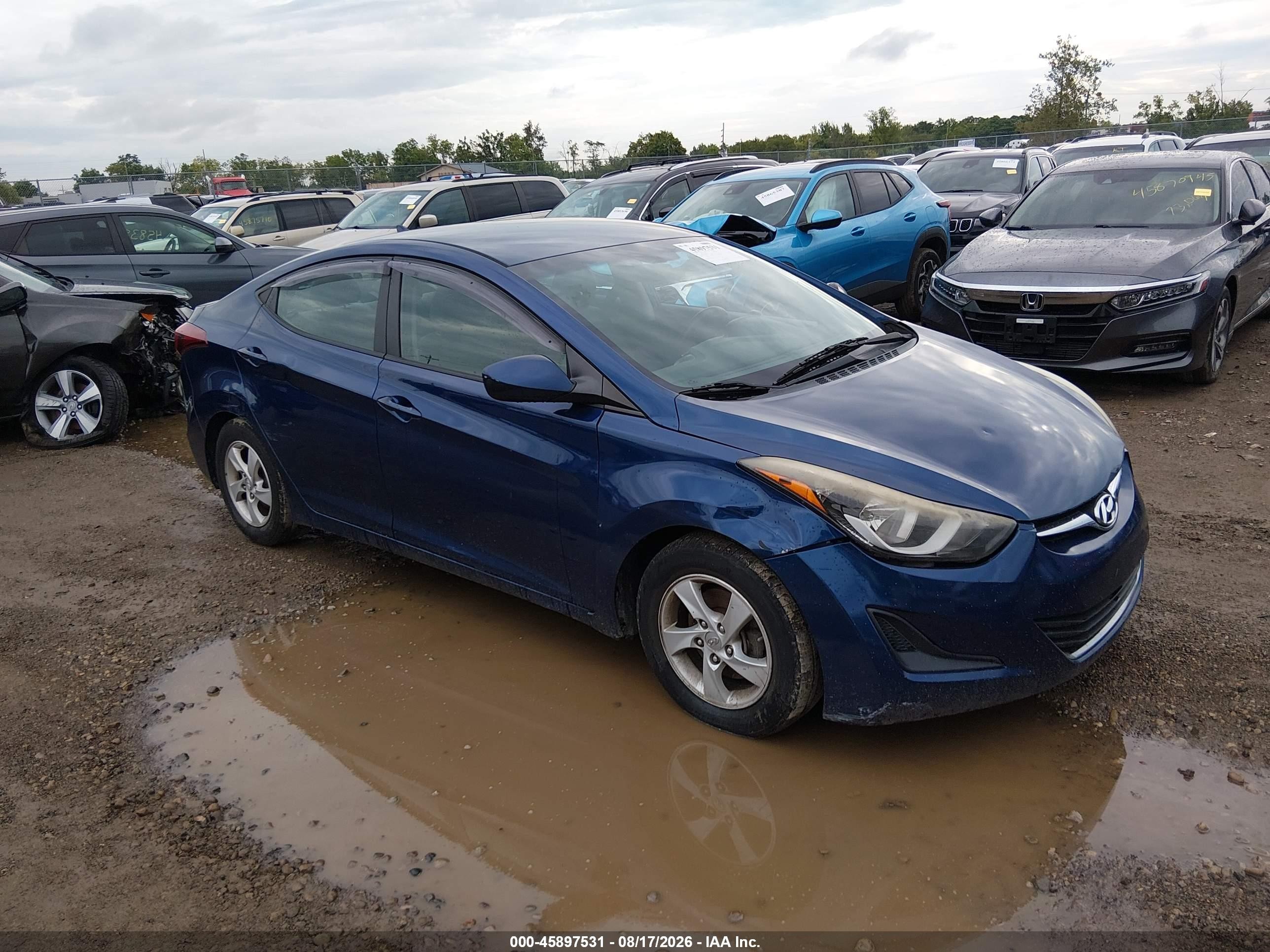 2015 Hyundai Elantra Se Blue vin: 5NPDH4AE8FH644059