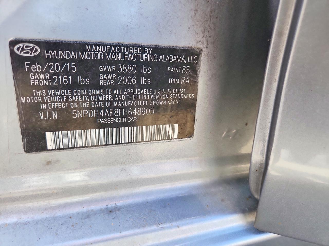 2015 Hyundai Elantra Se Серебряный vin: 5NPDH4AE8FH648905