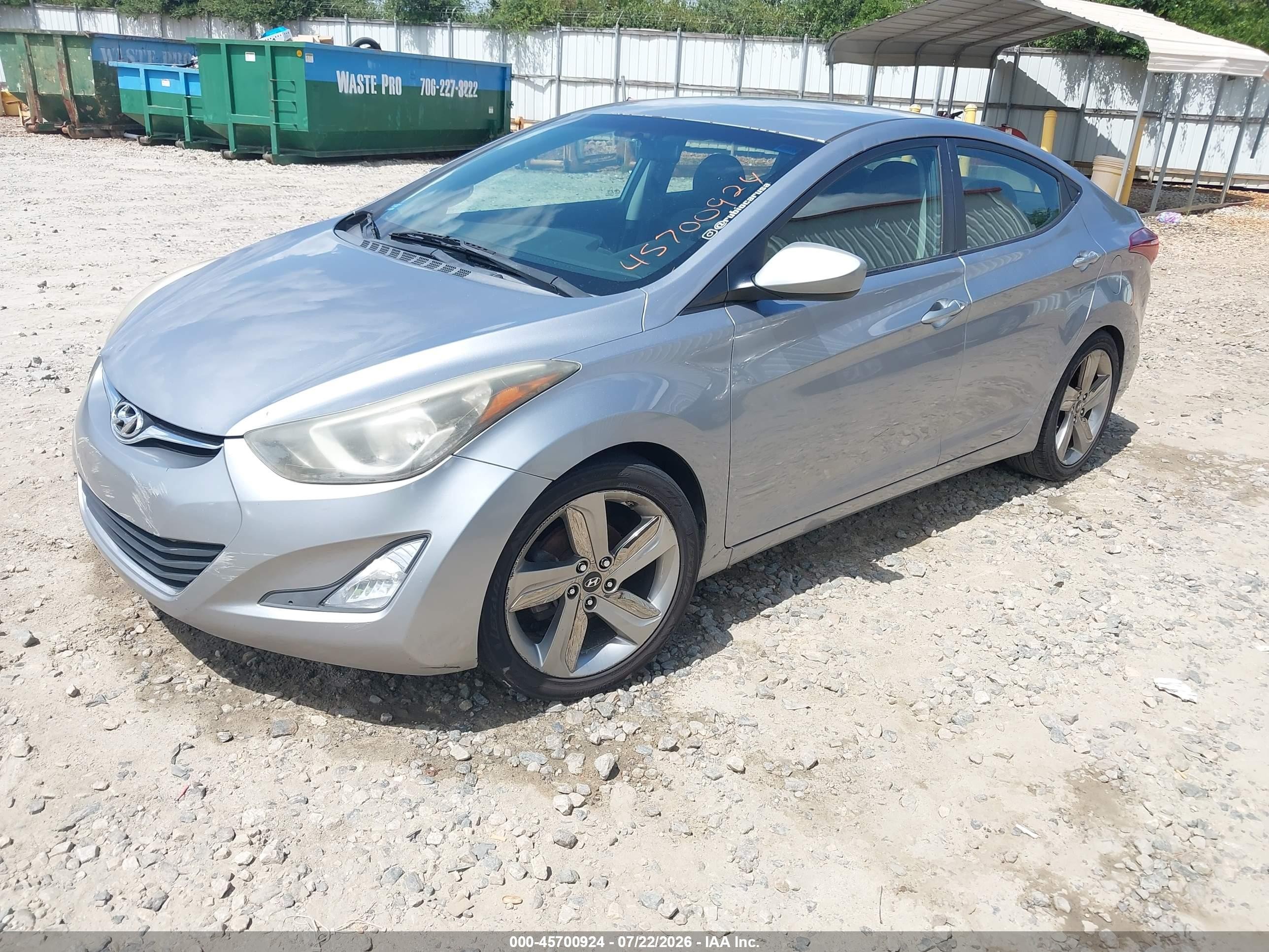 2015 Hyundai Elantra Se Gray vin: 5NPDH4AE8FH651769