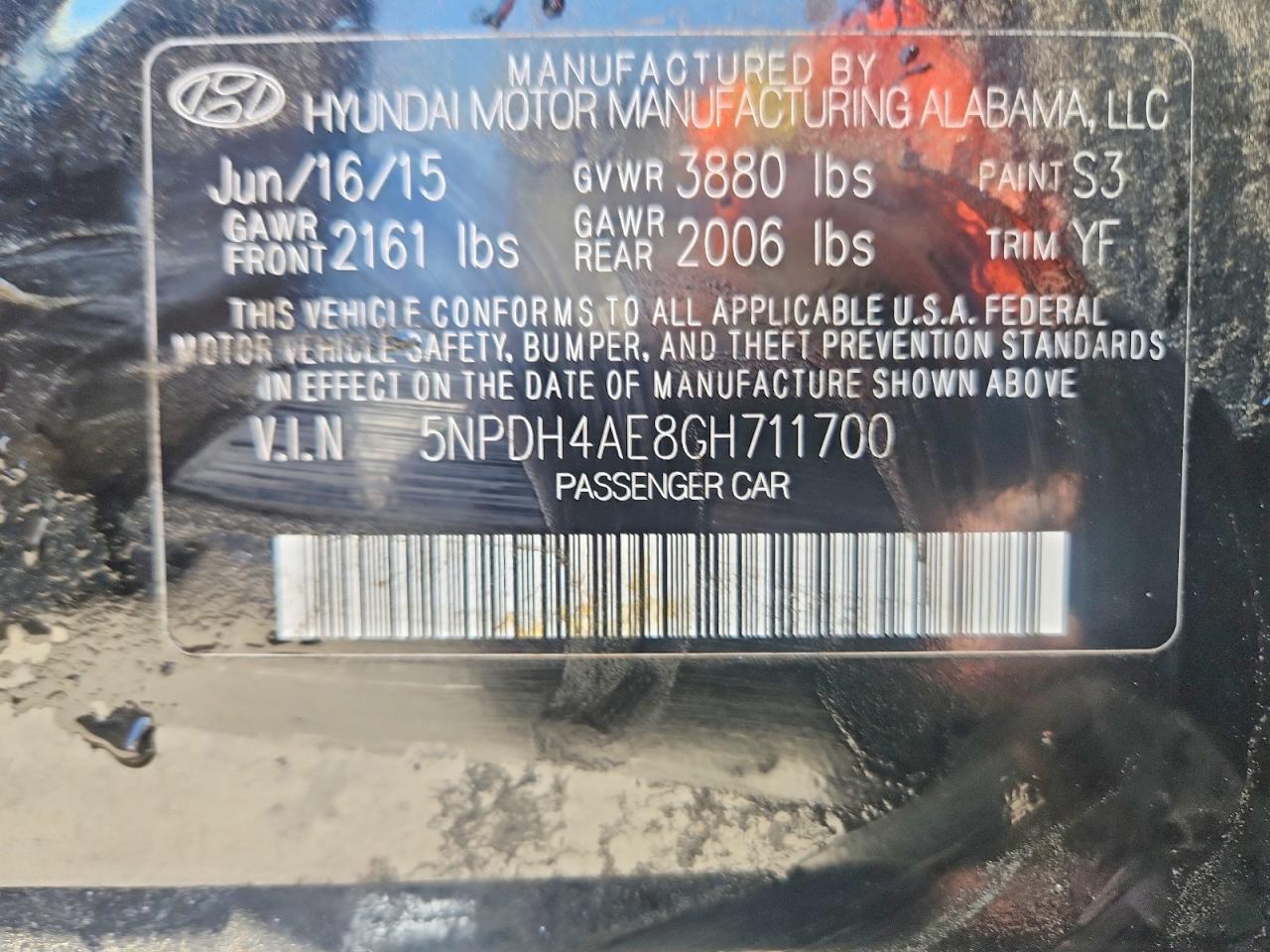 2016 Hyundai Elantra Se Black vin: 5NPDH4AE8GH711700