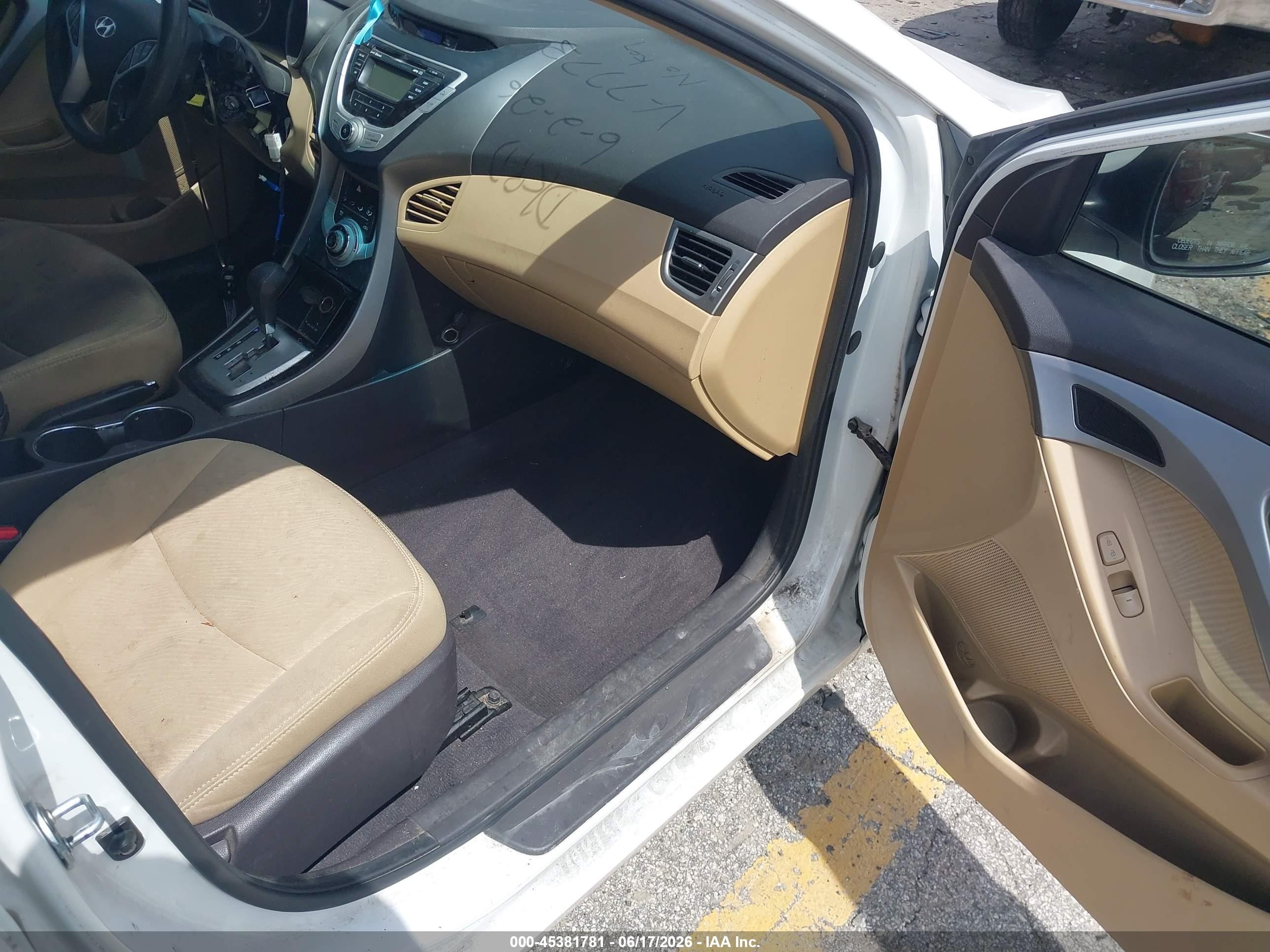 2011 Hyundai Elantra Gls White vin: 5NPDH4AE9BH007773