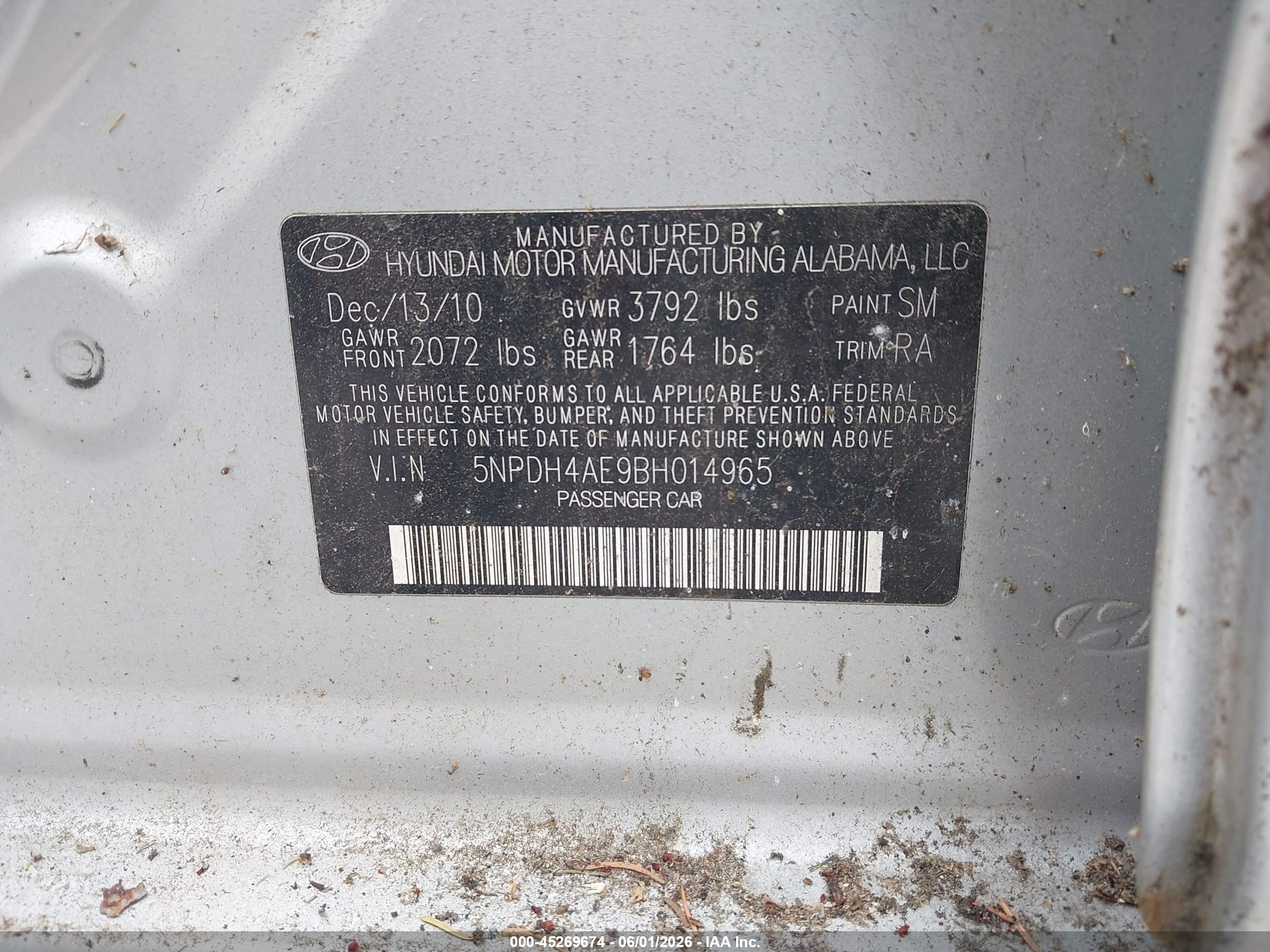 2011 Hyundai Elantra Gls Silver vin: 5NPDH4AE9BH014965