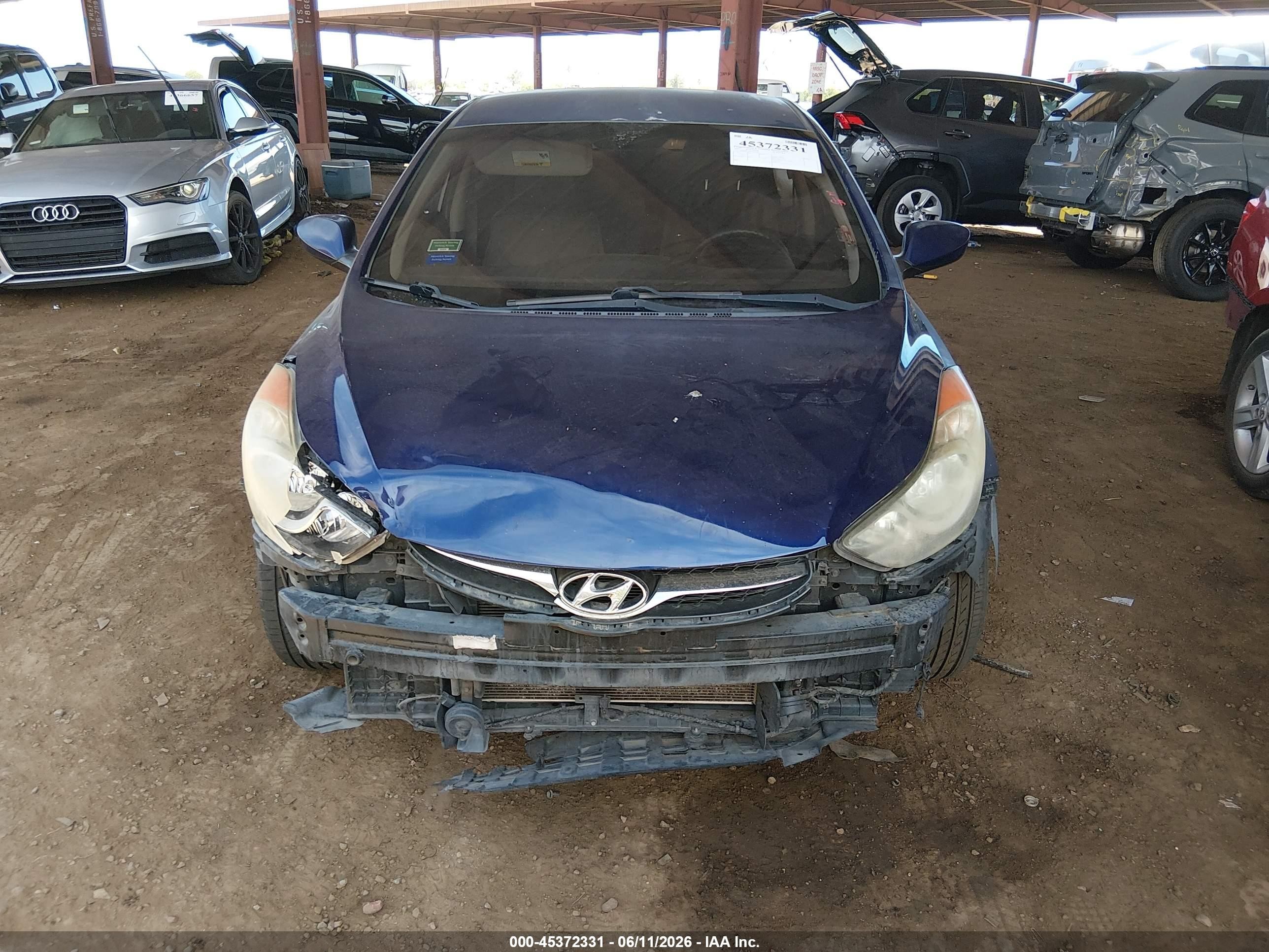 2012 Hyundai Elantra Gls Blue vin: 5NPDH4AE9CH064900