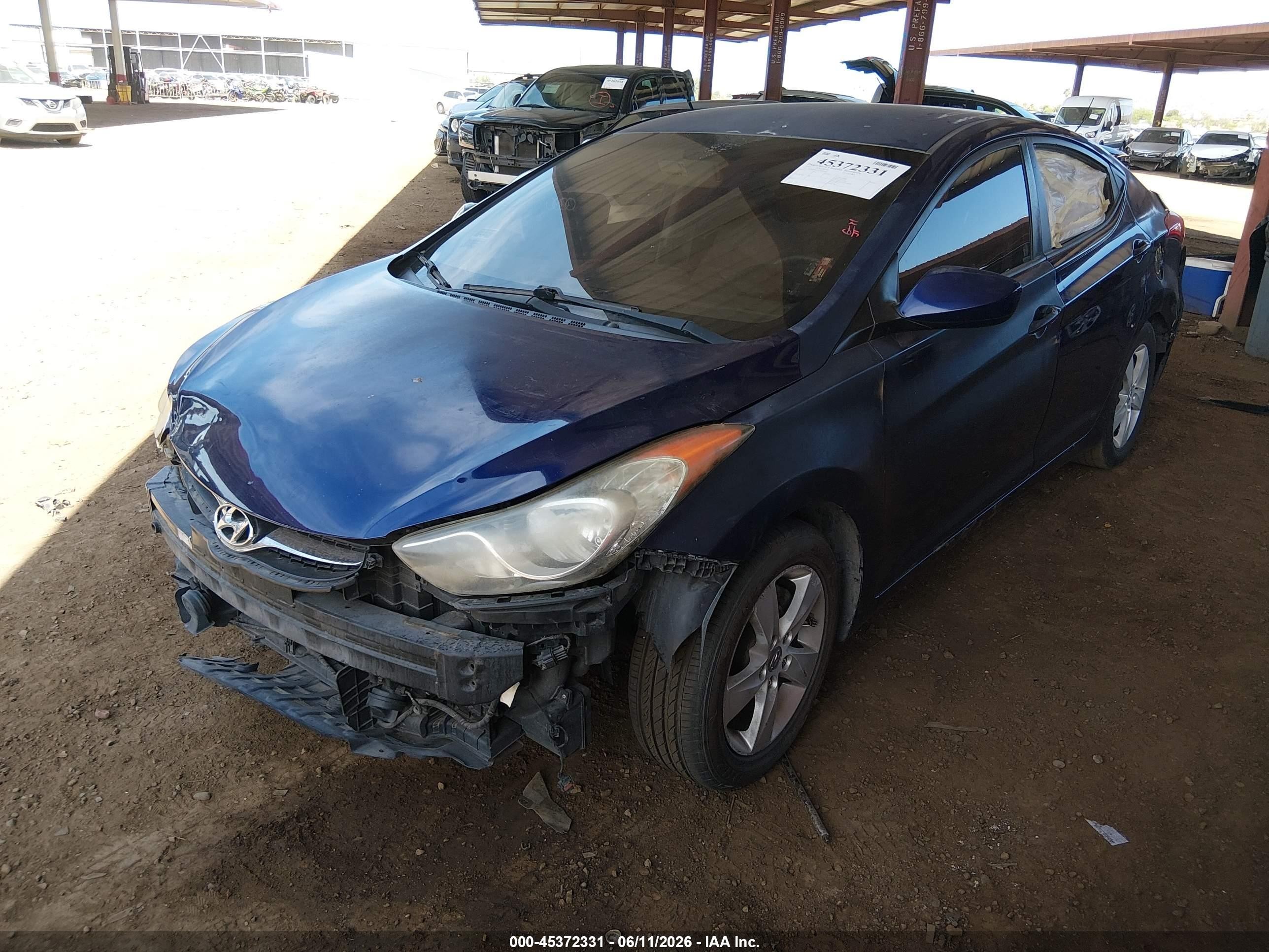 2012 Hyundai Elantra Gls Blue vin: 5NPDH4AE9CH064900