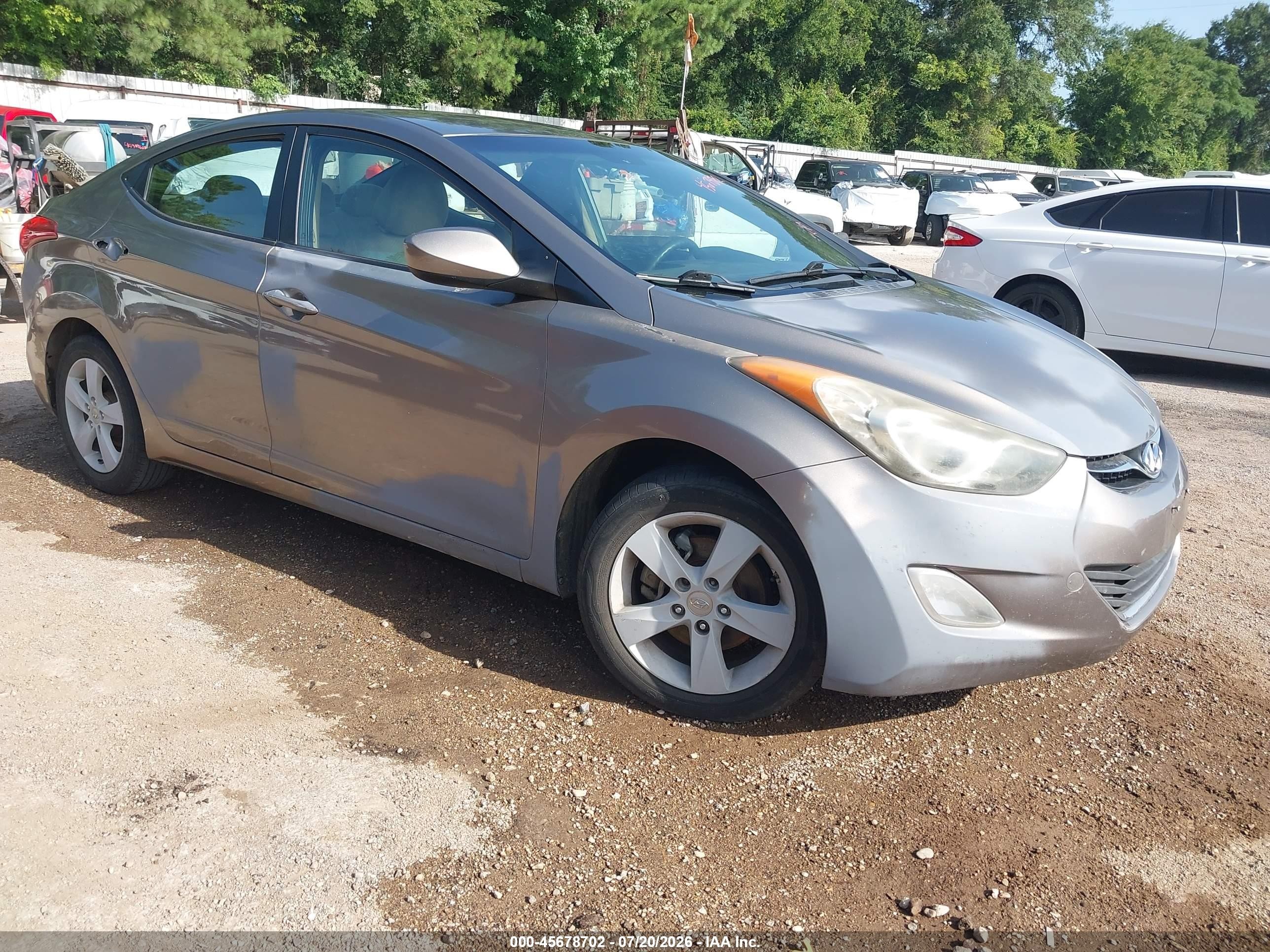 2012 Hyundai Elantra Gls Gray vin: 5NPDH4AE9CH073693