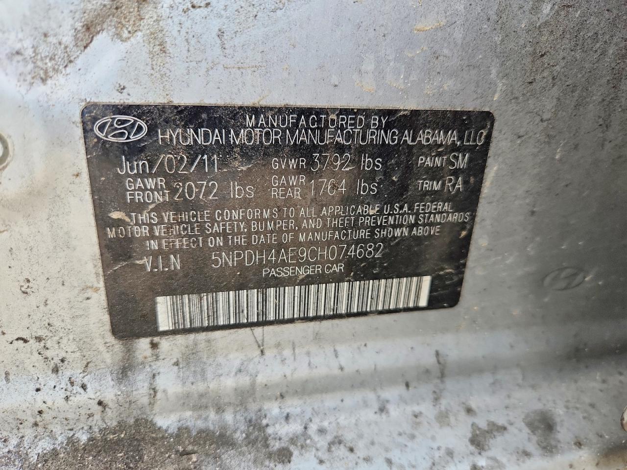2012 Hyundai Elantra Gls Silver vin: 5NPDH4AE9CH074682