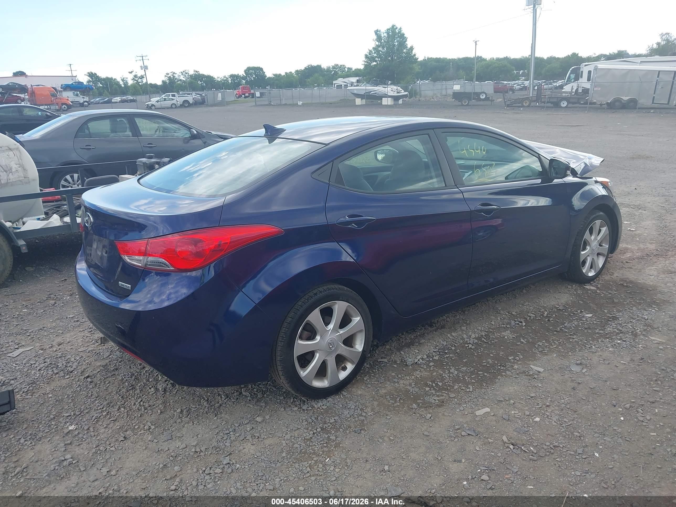 2012 Hyundai Elantra Limited Blue vin: 5NPDH4AE9CH091014