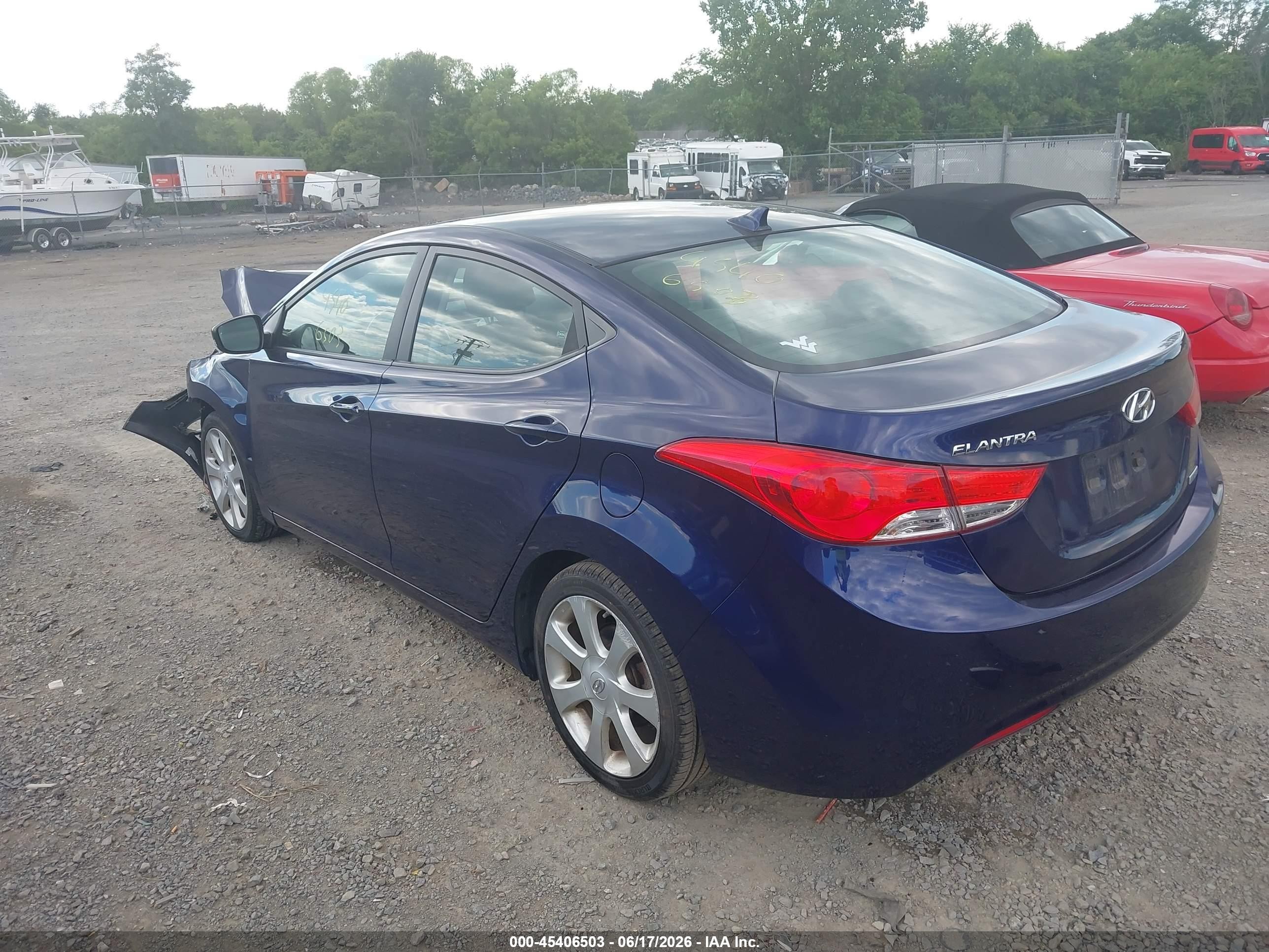 2012 Hyundai Elantra Limited Blue vin: 5NPDH4AE9CH091014
