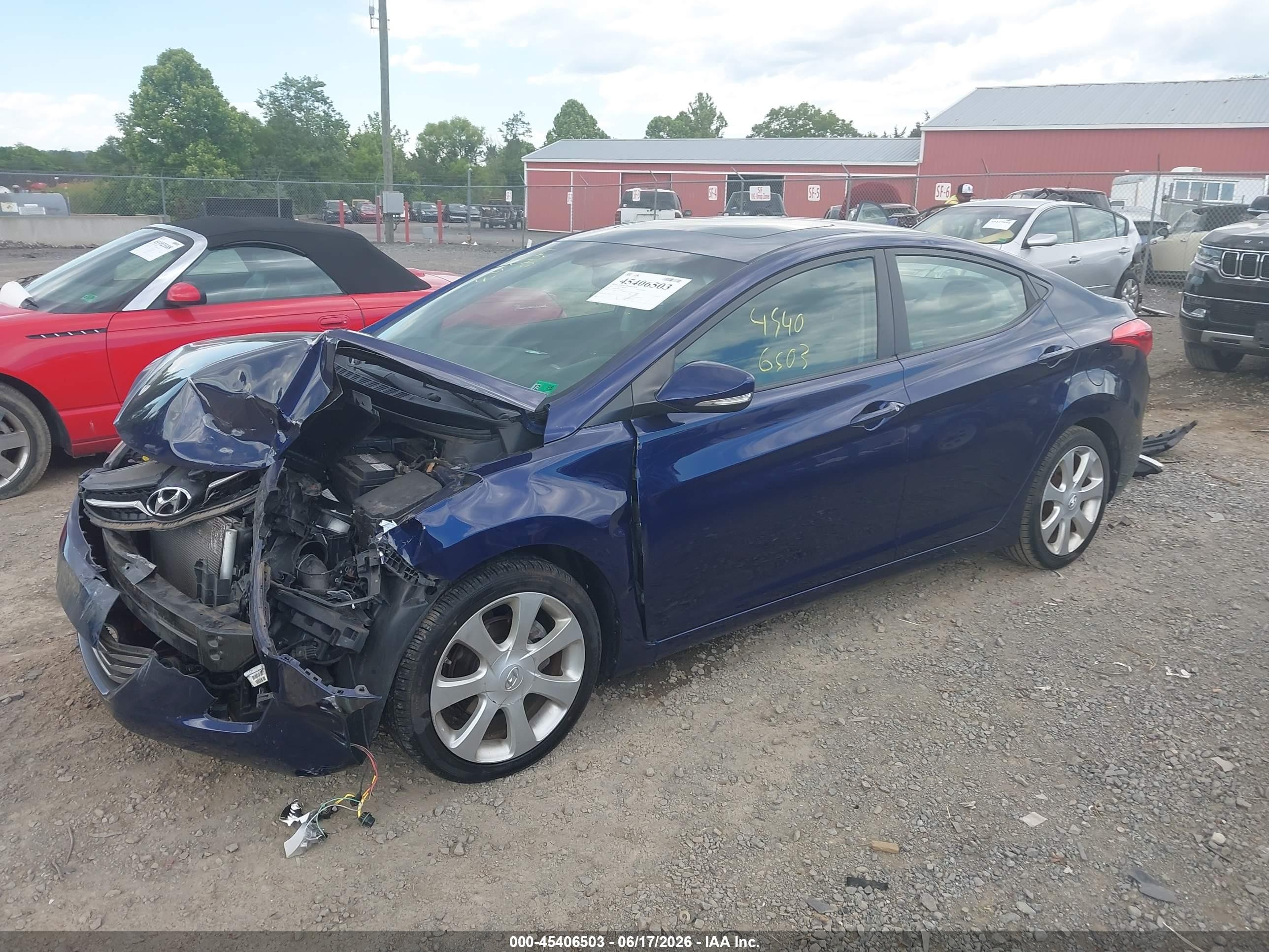 2012 Hyundai Elantra Limited Blue vin: 5NPDH4AE9CH091014