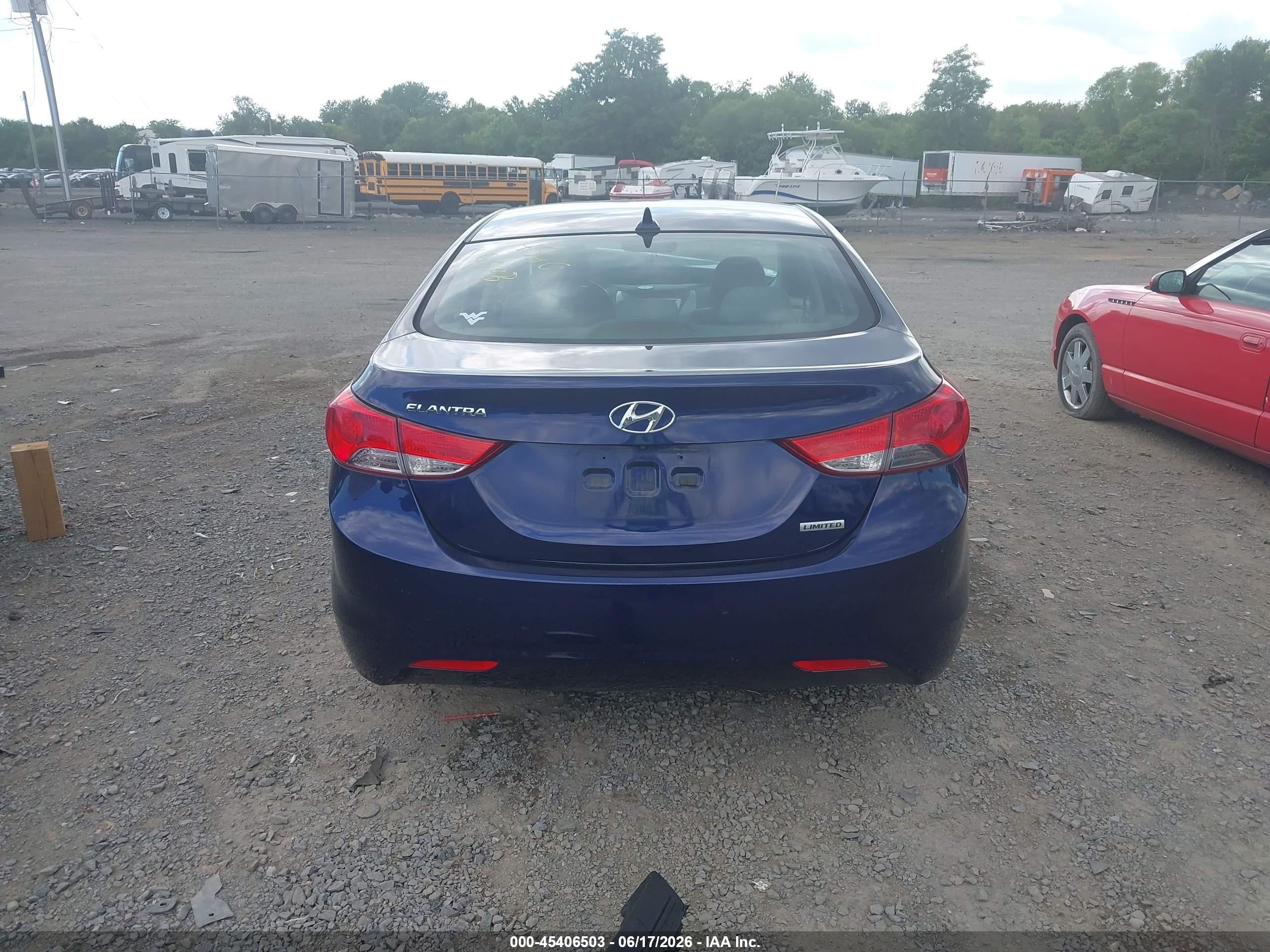 2012 Hyundai Elantra Limited Blue vin: 5NPDH4AE9CH091014