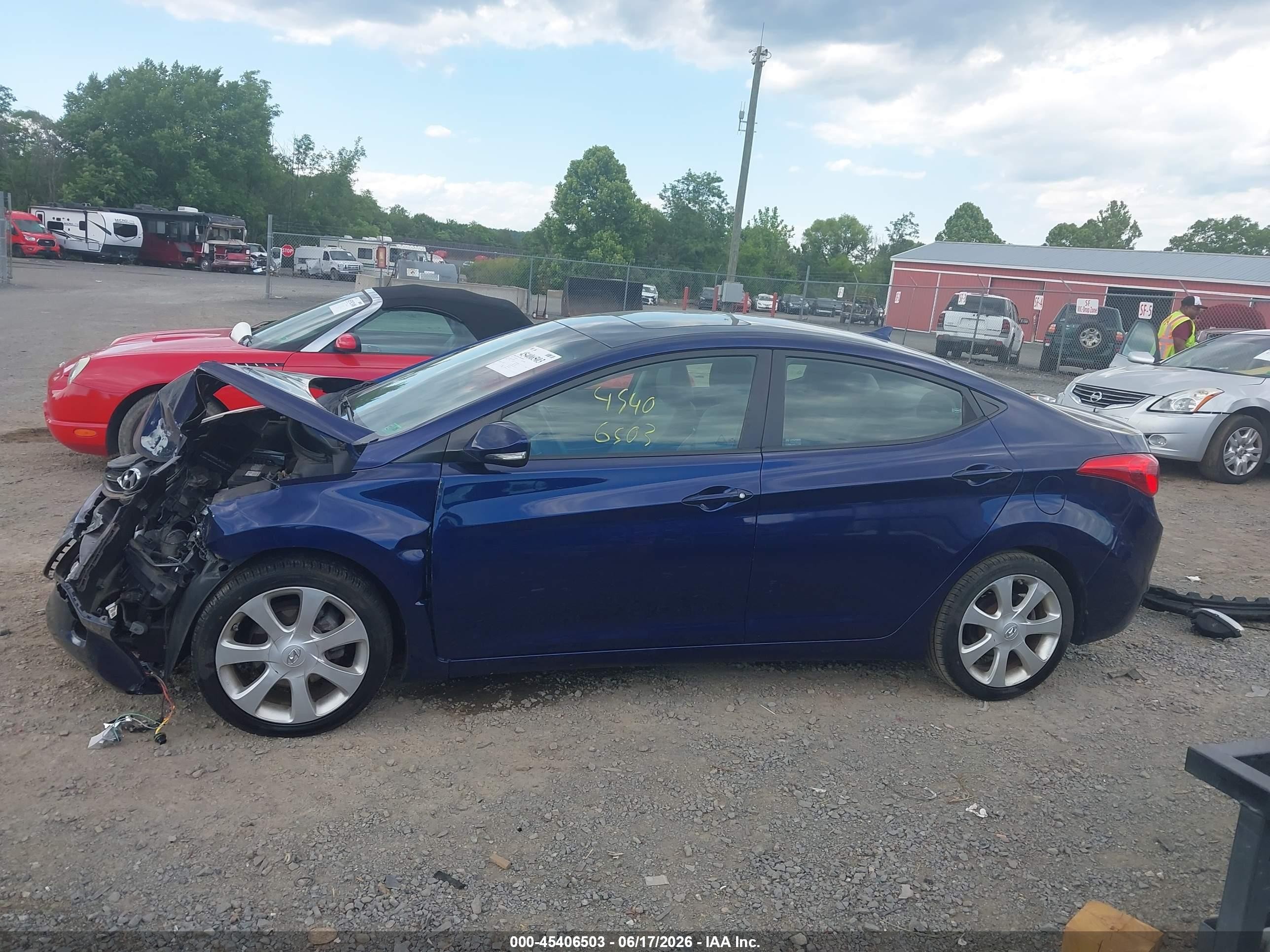 2012 Hyundai Elantra Limited Blue vin: 5NPDH4AE9CH091014