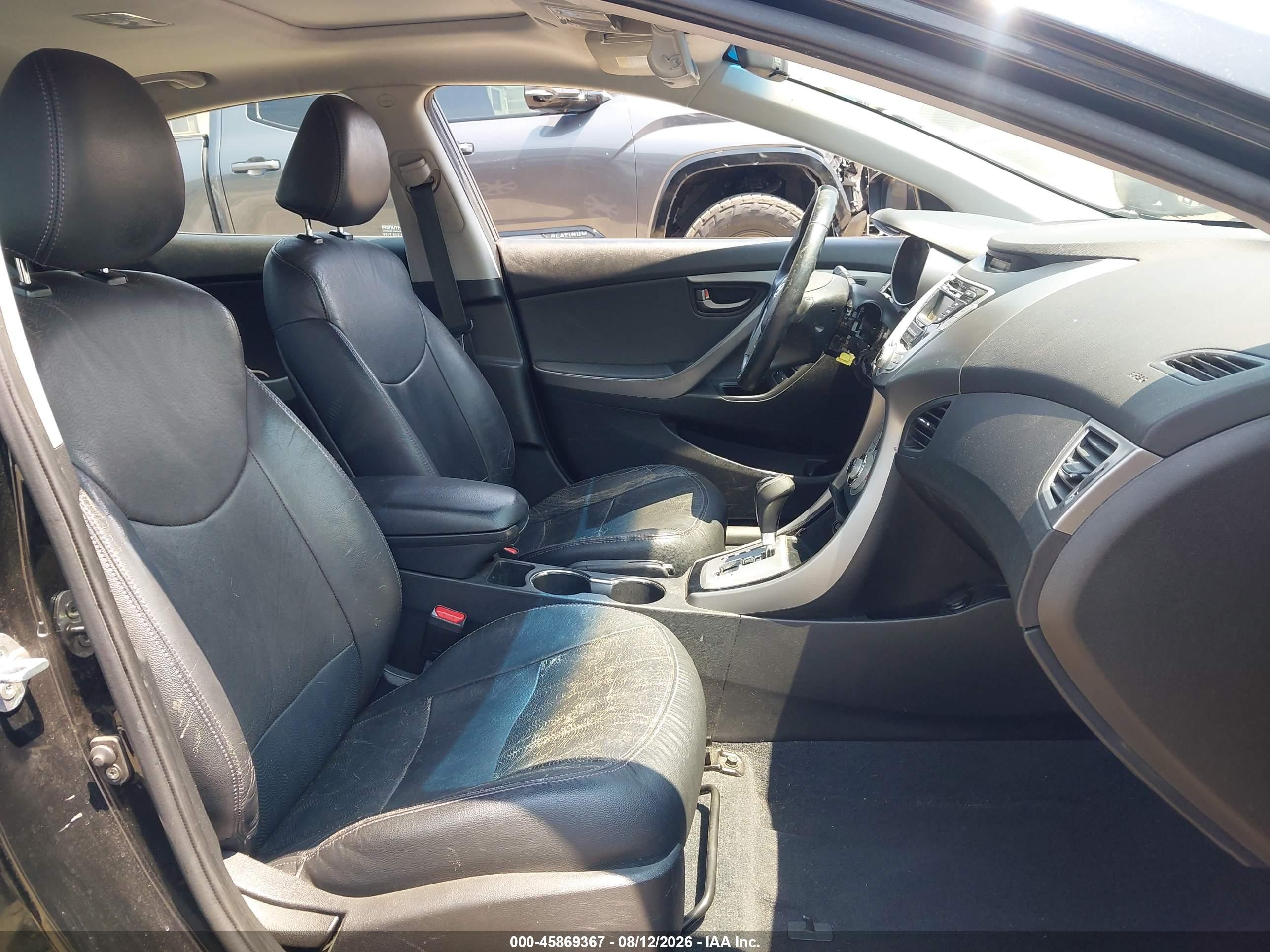 2012 Hyundai Elantra Limited Black vin: 5NPDH4AE9CH095130