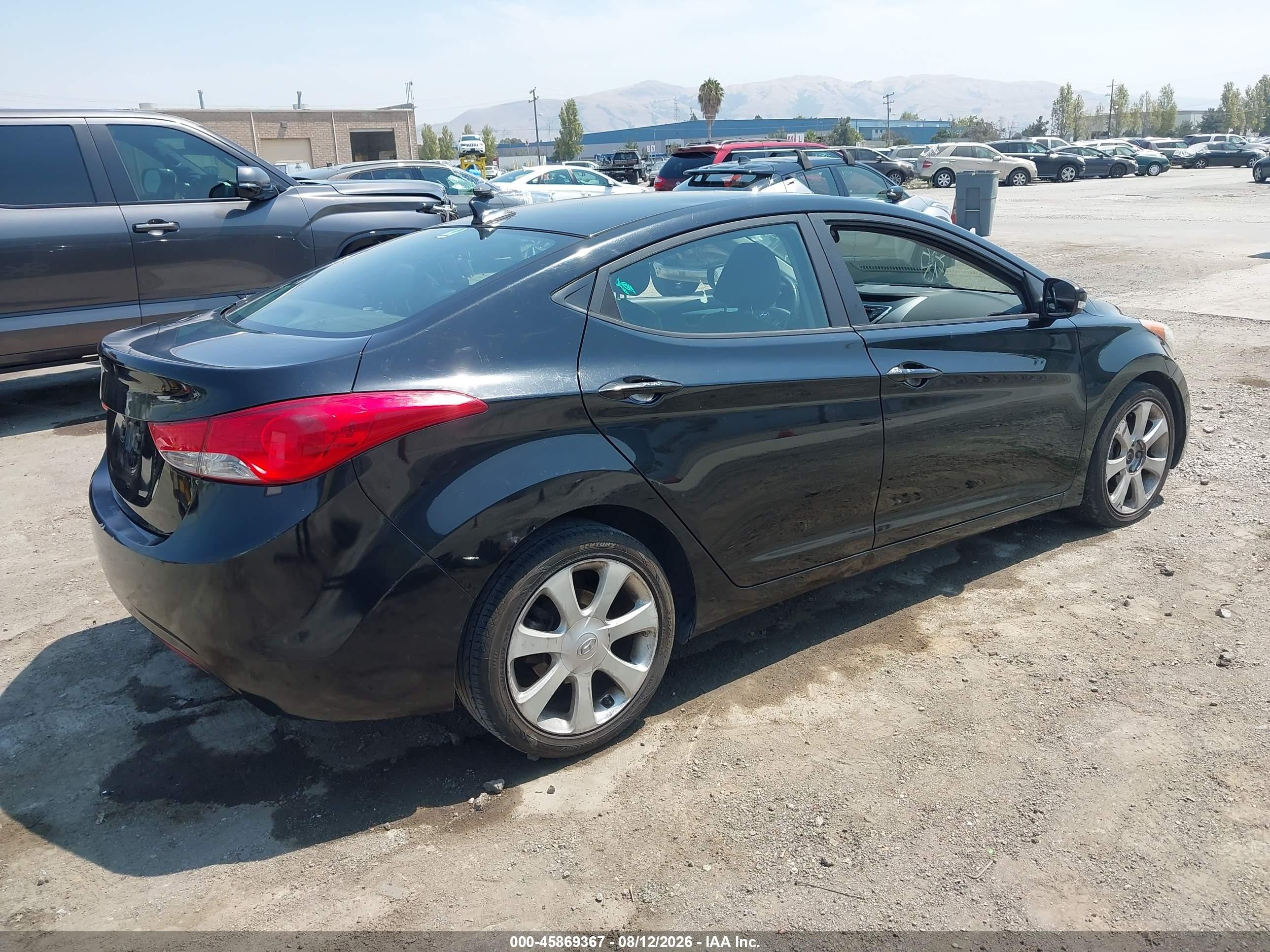 2012 Hyundai Elantra Limited Black vin: 5NPDH4AE9CH095130