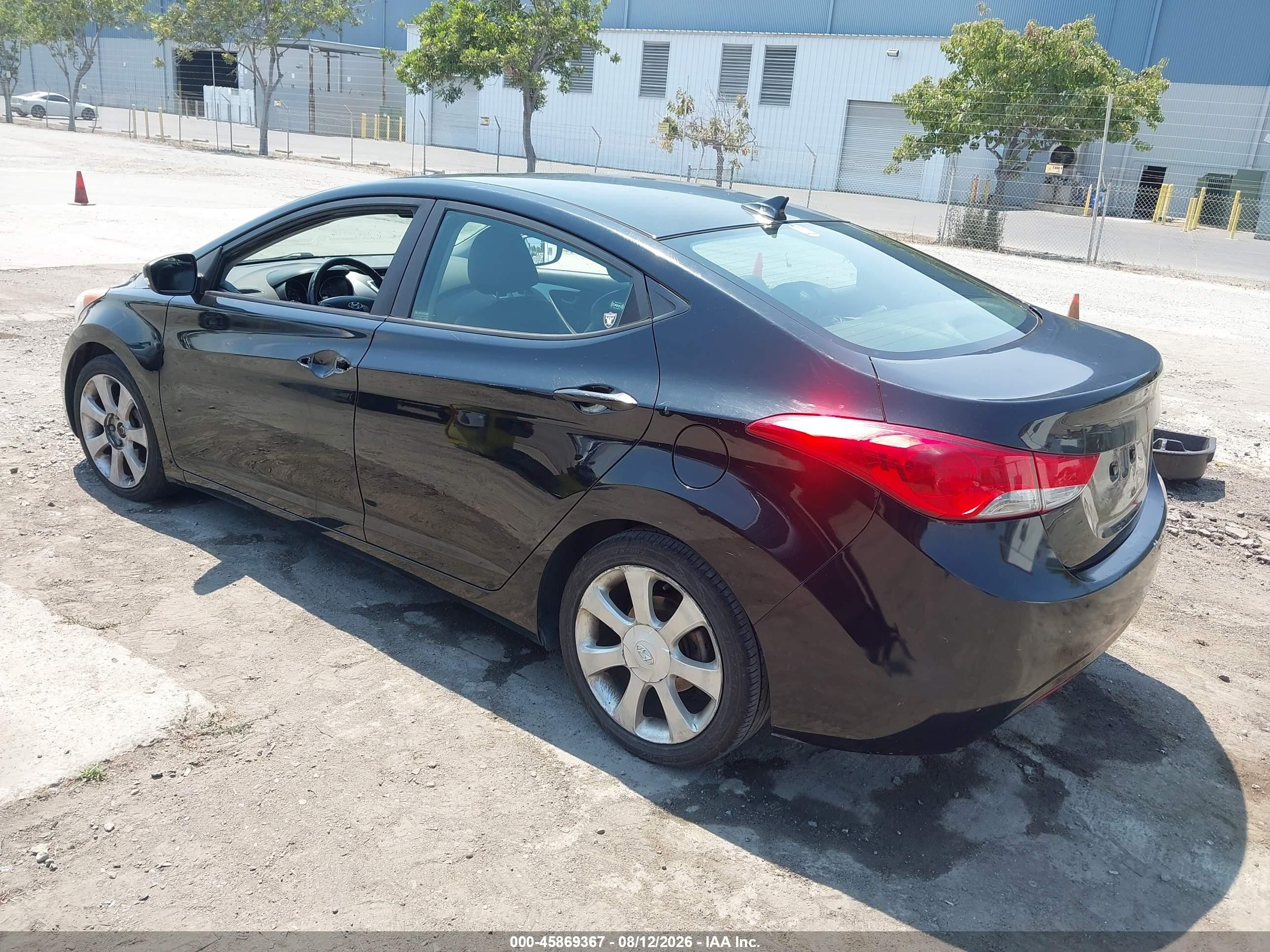 2012 Hyundai Elantra Limited Black vin: 5NPDH4AE9CH095130