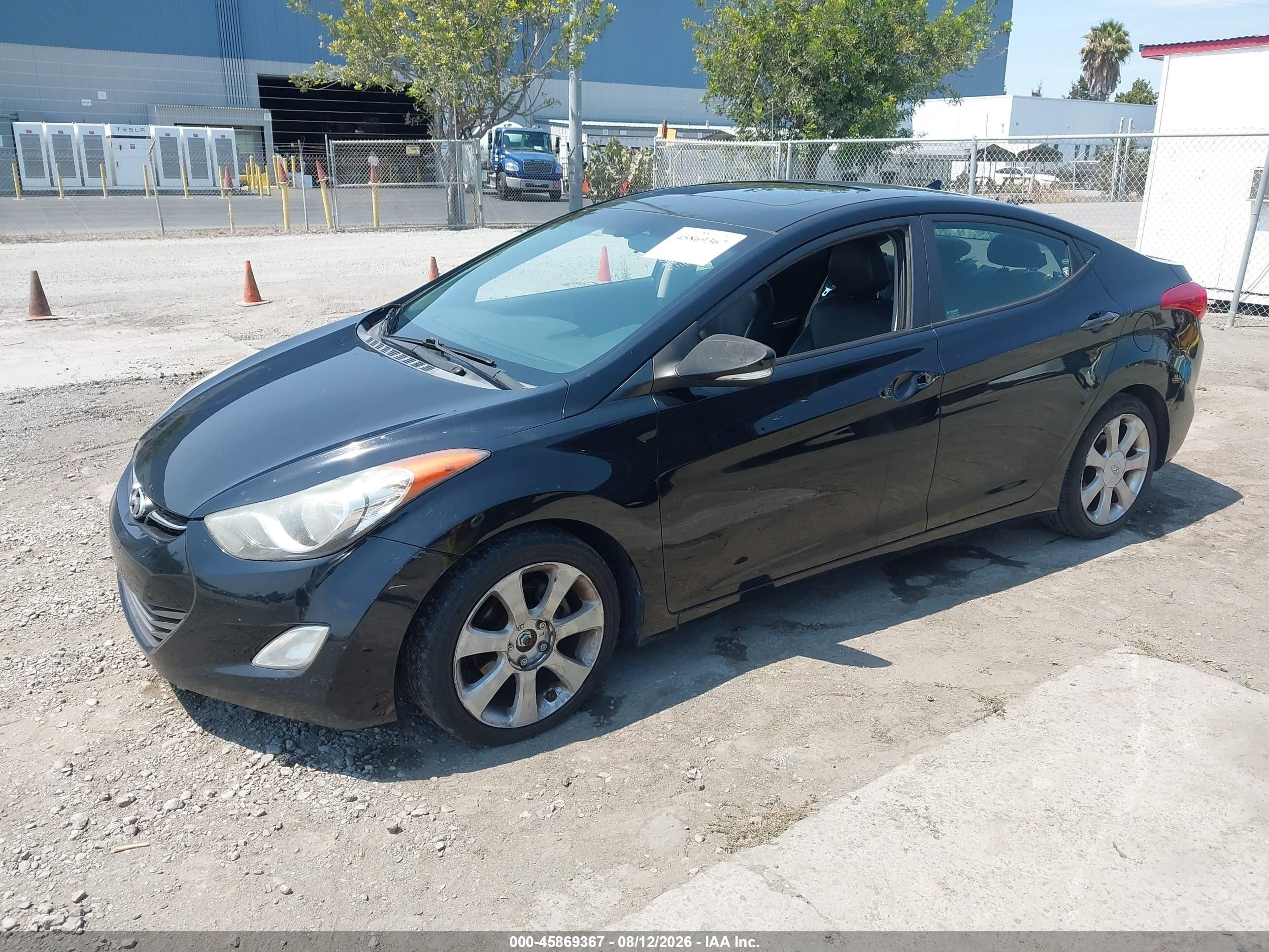 2012 Hyundai Elantra Limited Black vin: 5NPDH4AE9CH095130
