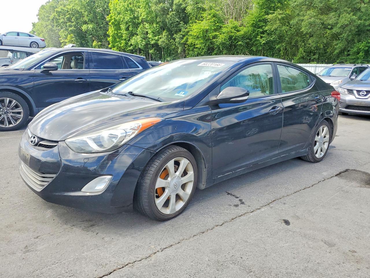 2012 Hyundai Elantra Limited Black vin: 5NPDH4AE9CH110628