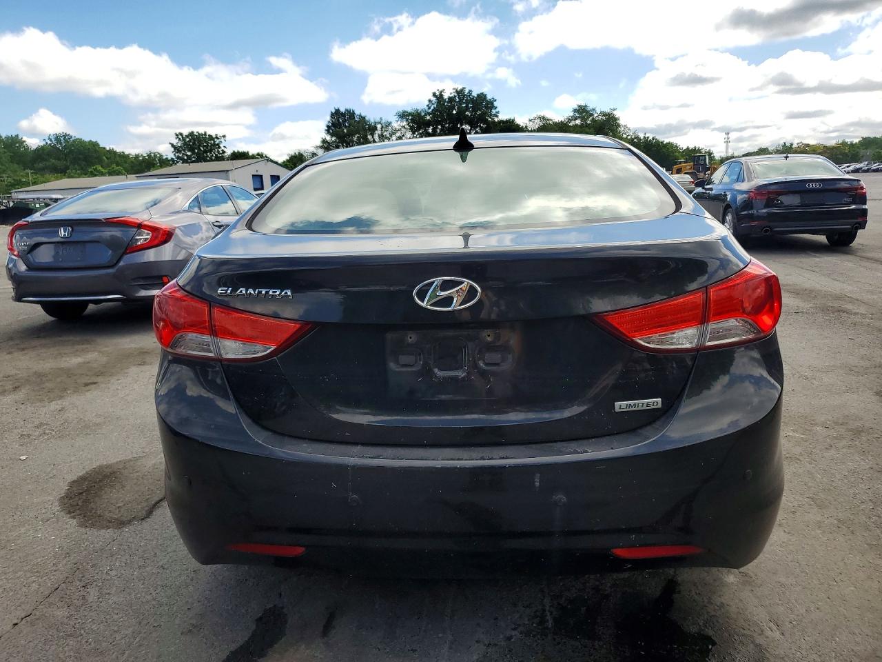 2012 Hyundai Elantra Limited Черный vin: 5NPDH4AE9CH110628