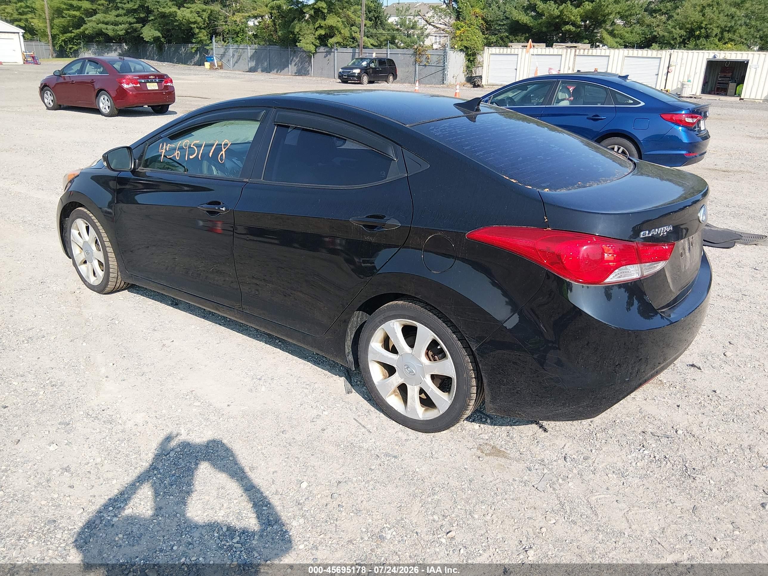 2012 Hyundai Elantra Limited Black vin: 5NPDH4AE9CH112458