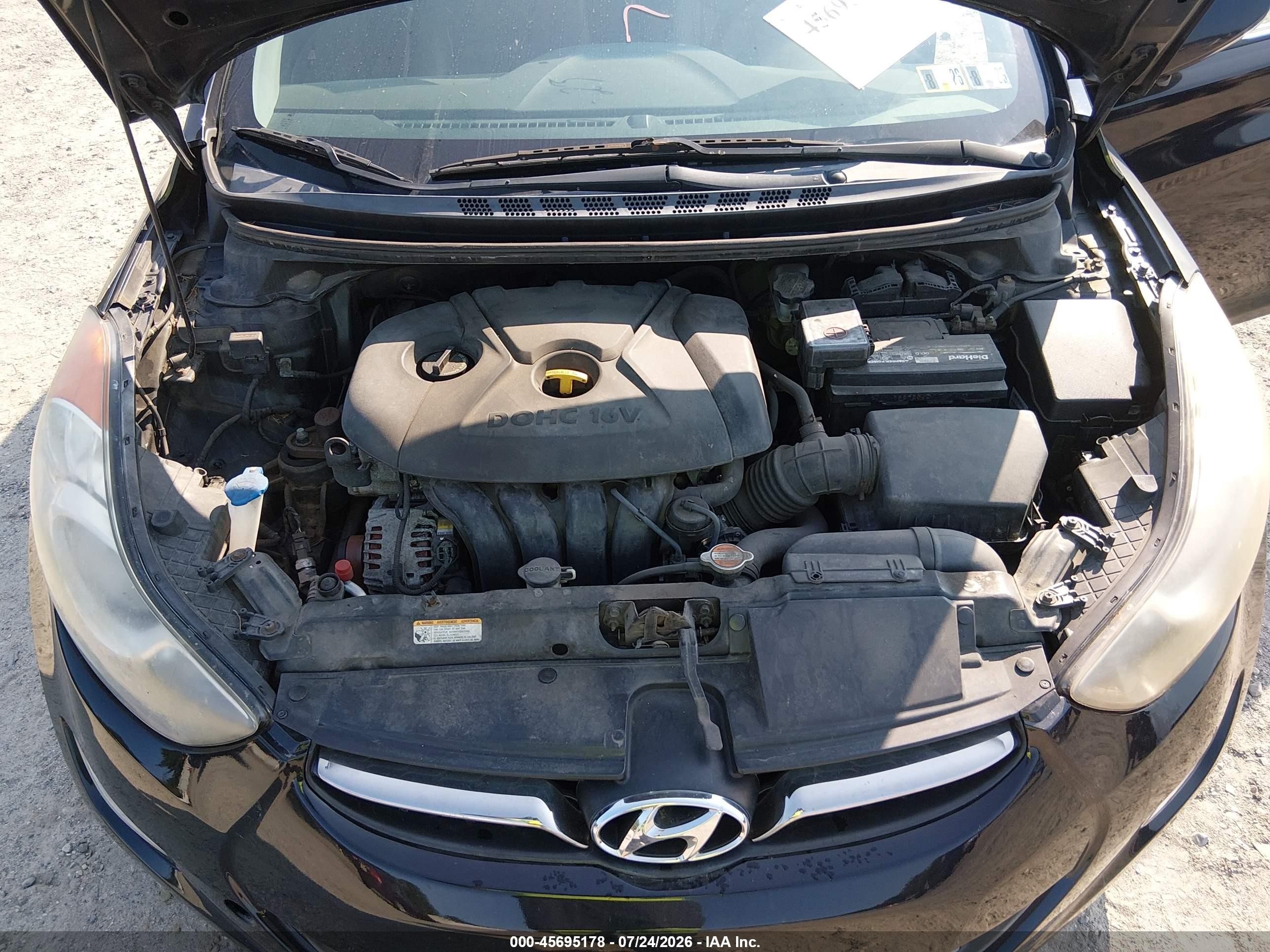 2012 Hyundai Elantra Limited Black vin: 5NPDH4AE9CH112458