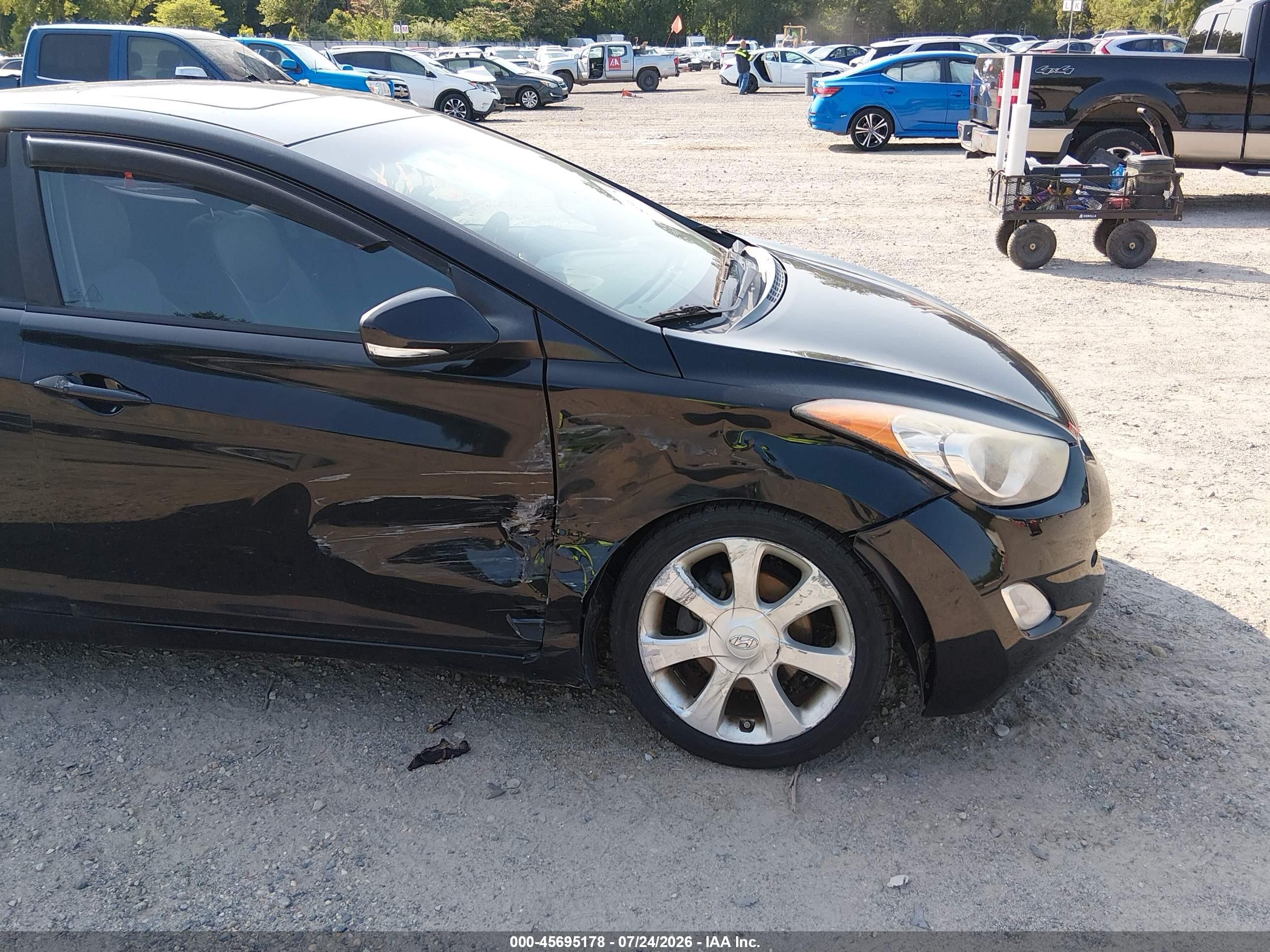 2012 Hyundai Elantra Limited Black vin: 5NPDH4AE9CH112458
