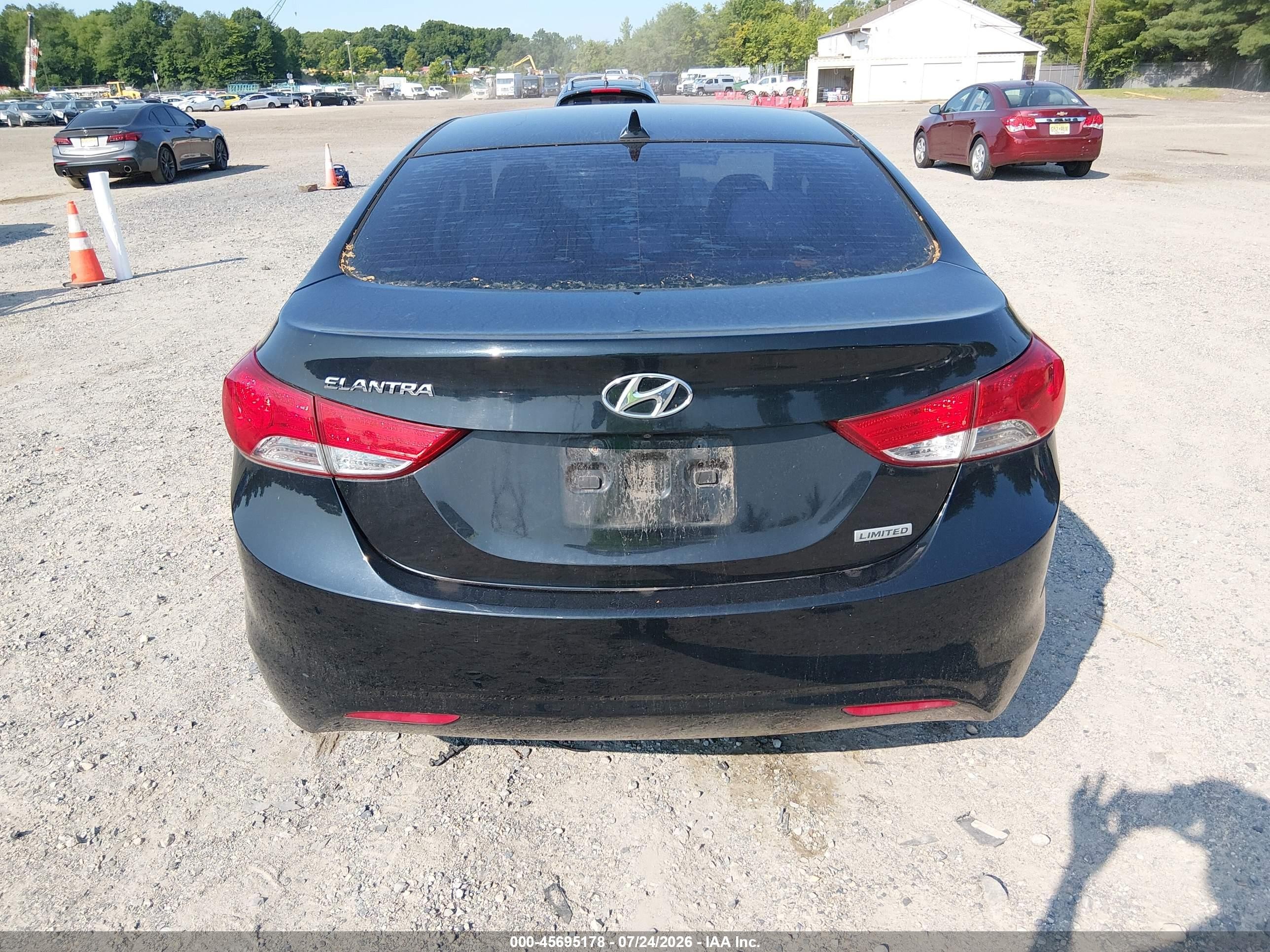 2012 Hyundai Elantra Limited Black vin: 5NPDH4AE9CH112458