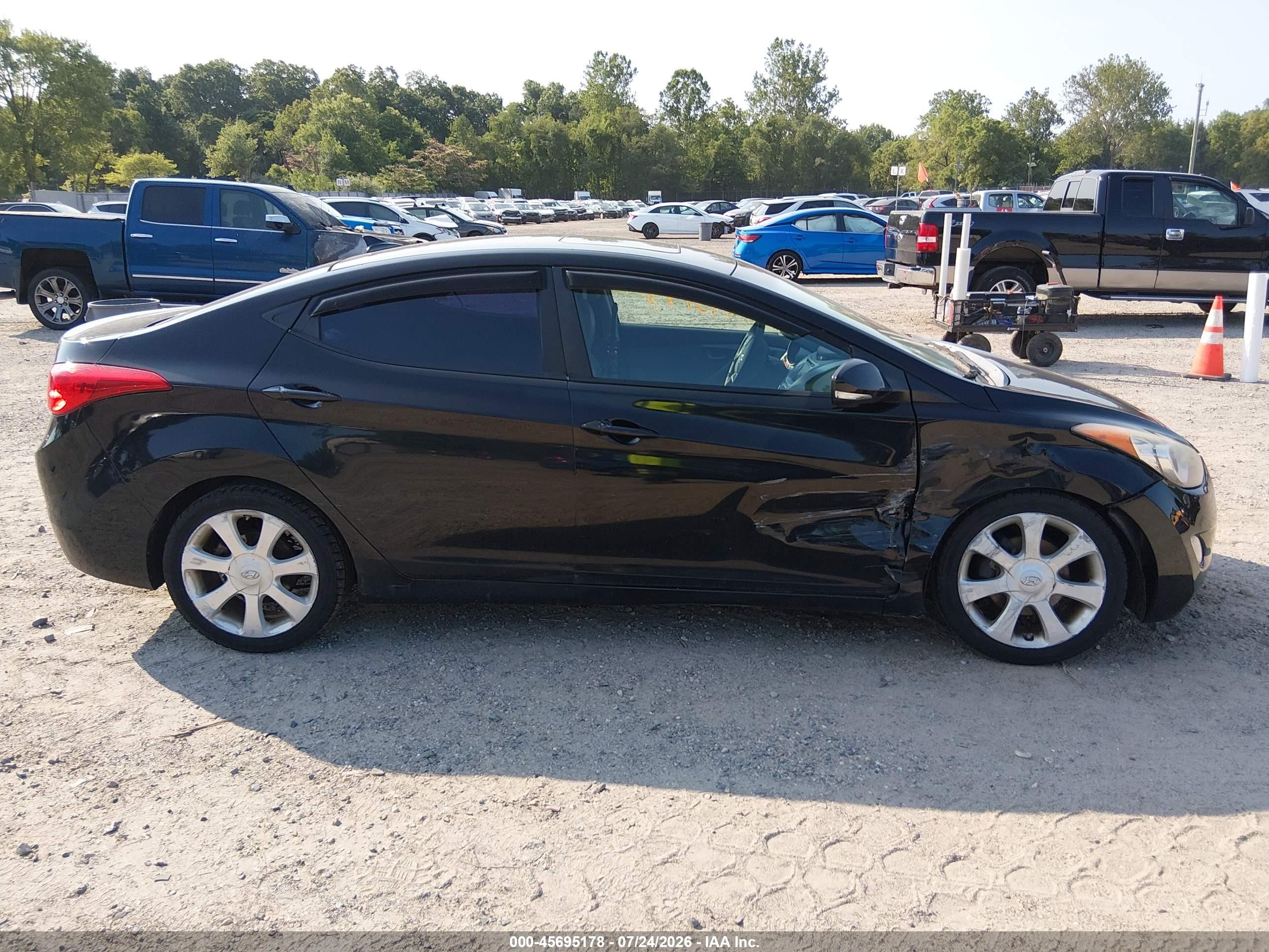 2012 Hyundai Elantra Limited Black vin: 5NPDH4AE9CH112458