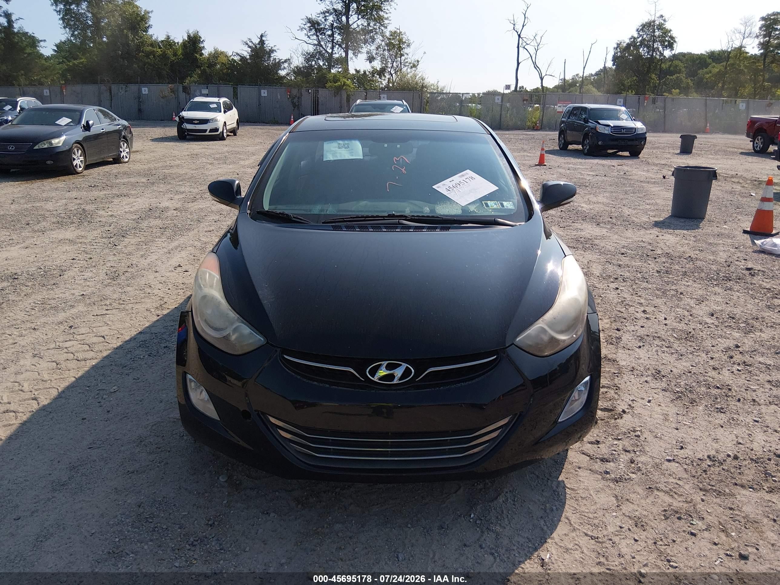 2012 Hyundai Elantra Limited Black vin: 5NPDH4AE9CH112458