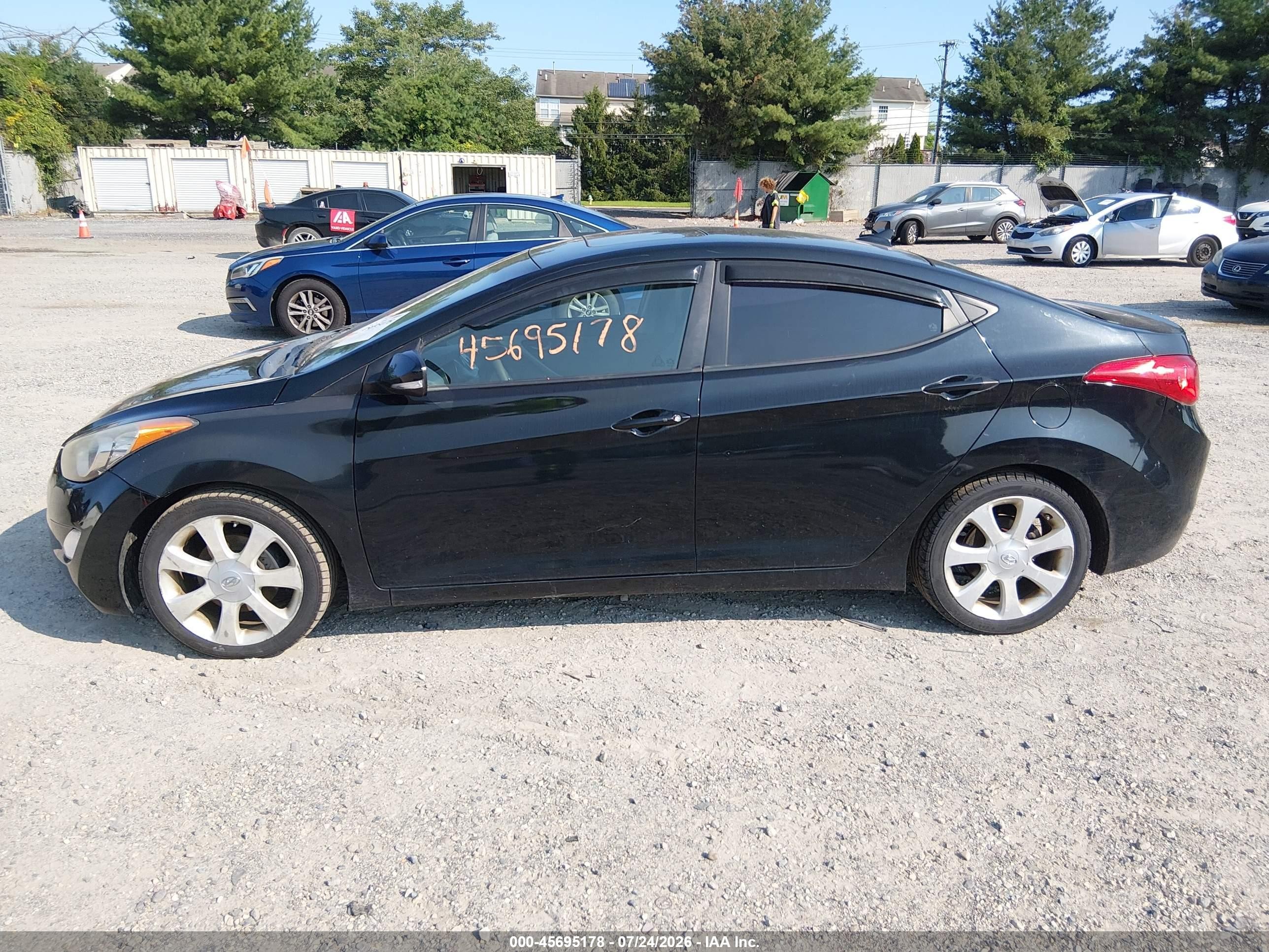 2012 Hyundai Elantra Limited Black vin: 5NPDH4AE9CH112458