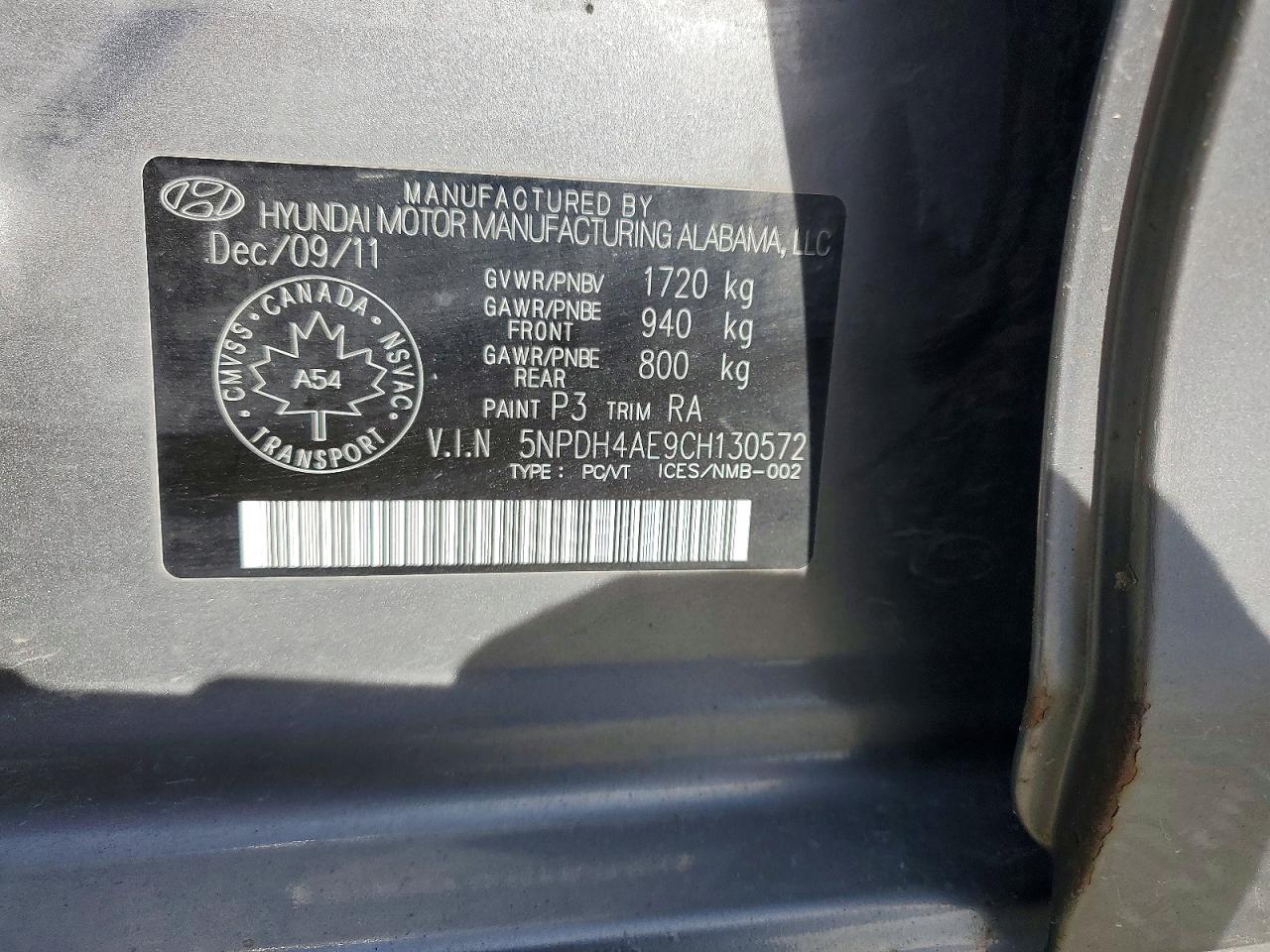 2012 Hyundai Elantra Gls Gray vin: 5NPDH4AE9CH130572
