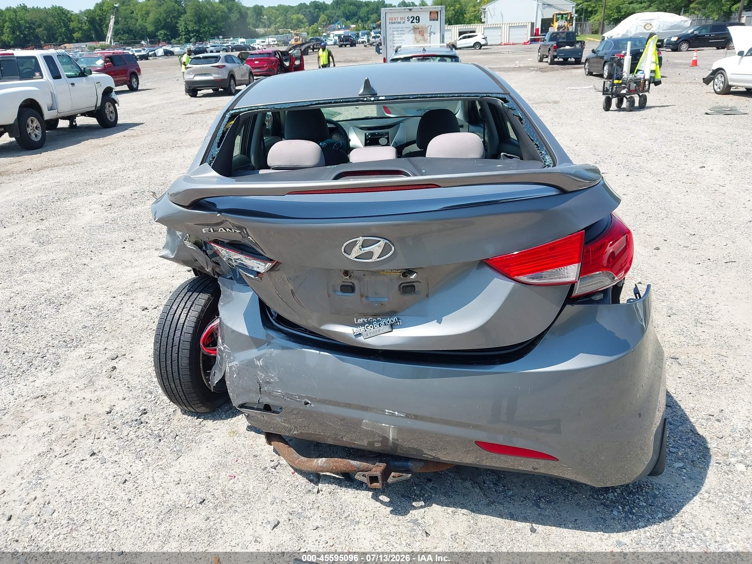 2013 Hyundai Elantra Gls Gray vin: 5NPDH4AE9DH156655