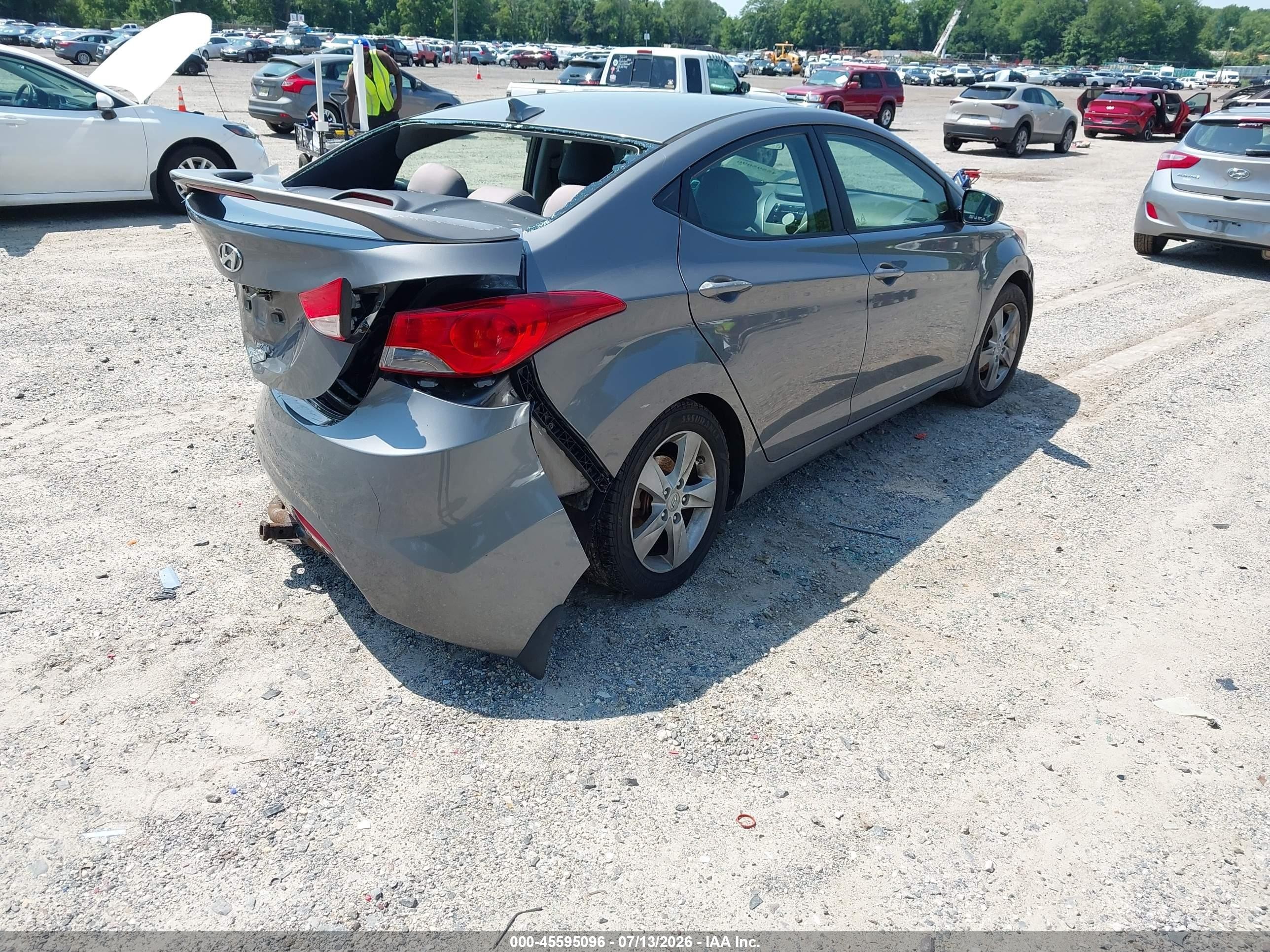 2013 Hyundai Elantra Gls Gray vin: 5NPDH4AE9DH156655