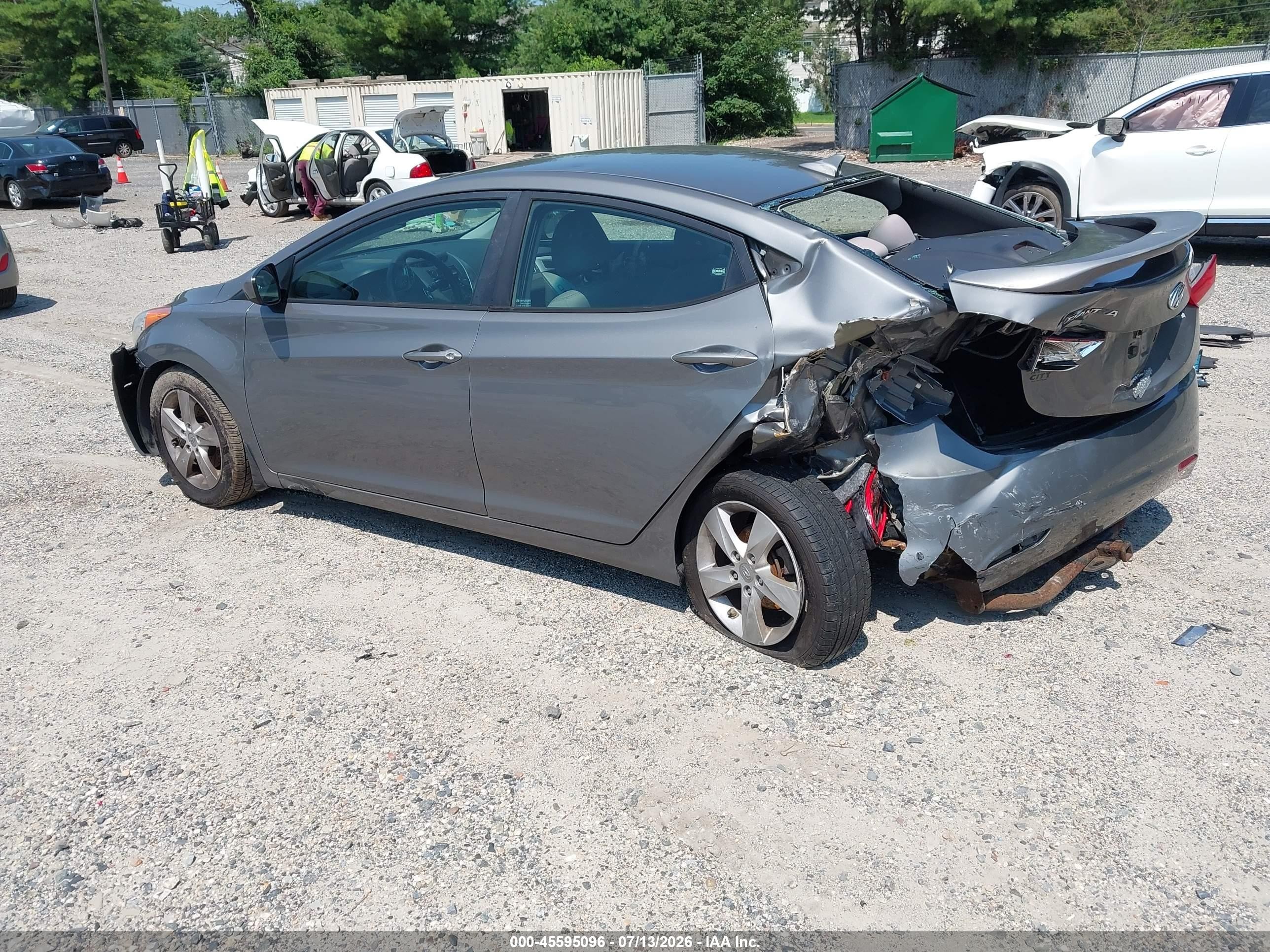 2013 Hyundai Elantra Gls Gray vin: 5NPDH4AE9DH156655