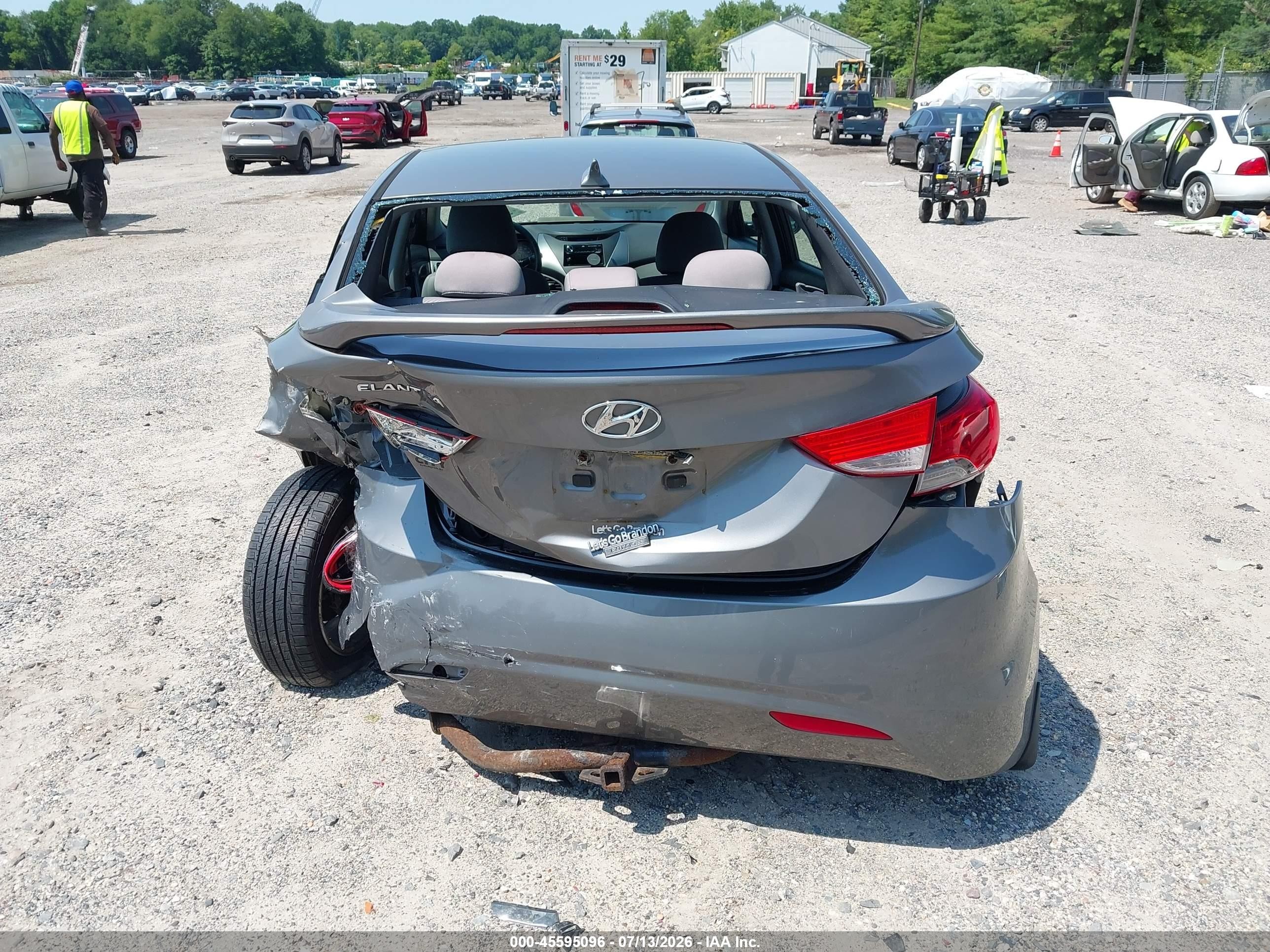 2013 Hyundai Elantra Gls Gray vin: 5NPDH4AE9DH156655