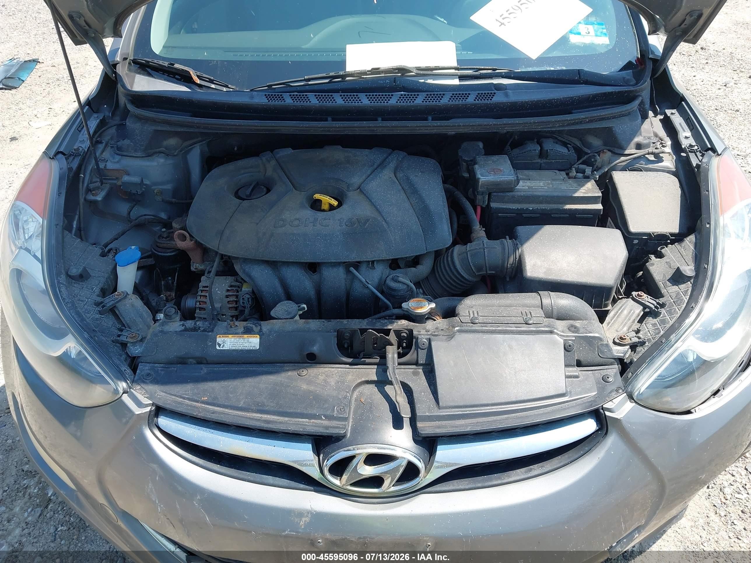 2013 Hyundai Elantra Gls Gray vin: 5NPDH4AE9DH156655