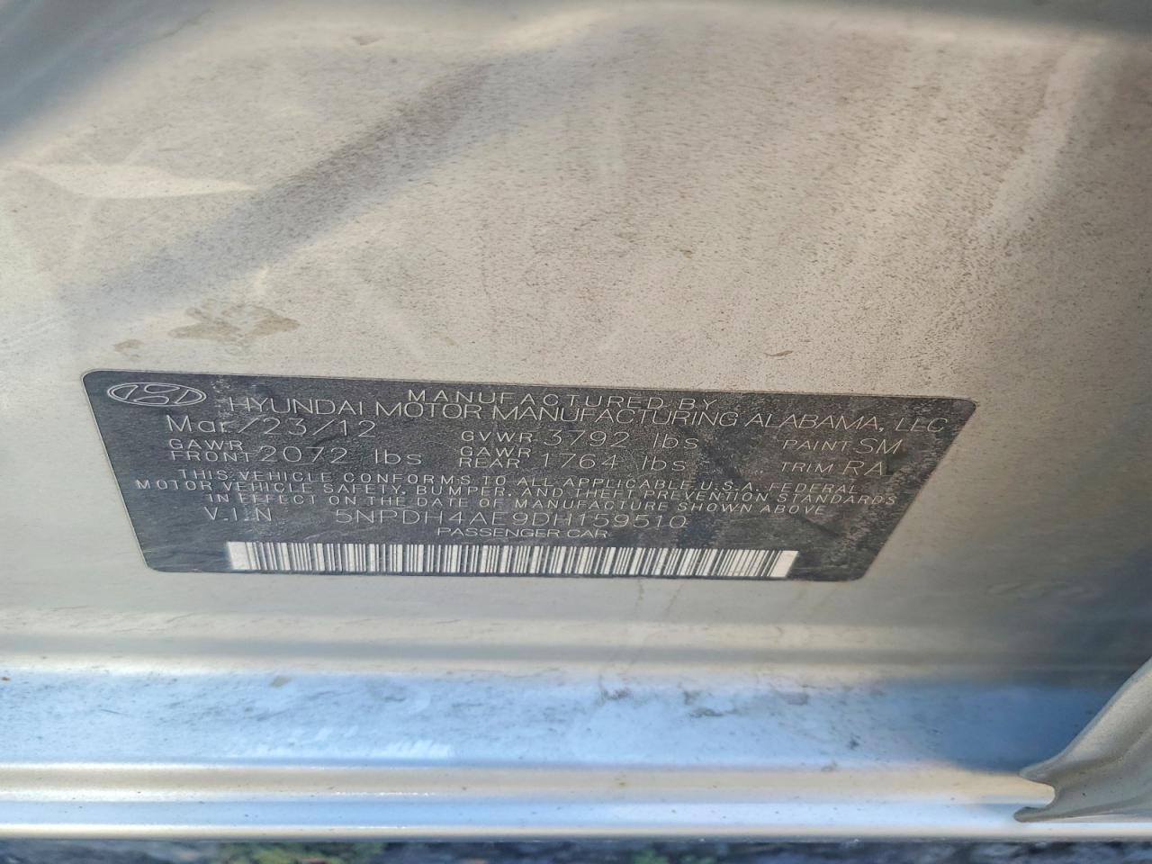 2013 Hyundai Elantra Gls Серебряный vin: 5NPDH4AE9DH159510