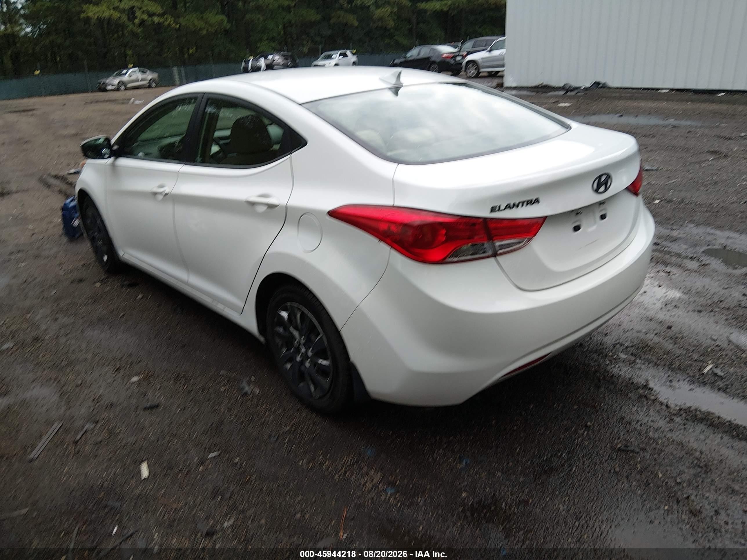 2013 Hyundai Elantra Gls White vin: 5NPDH4AE9DH162049