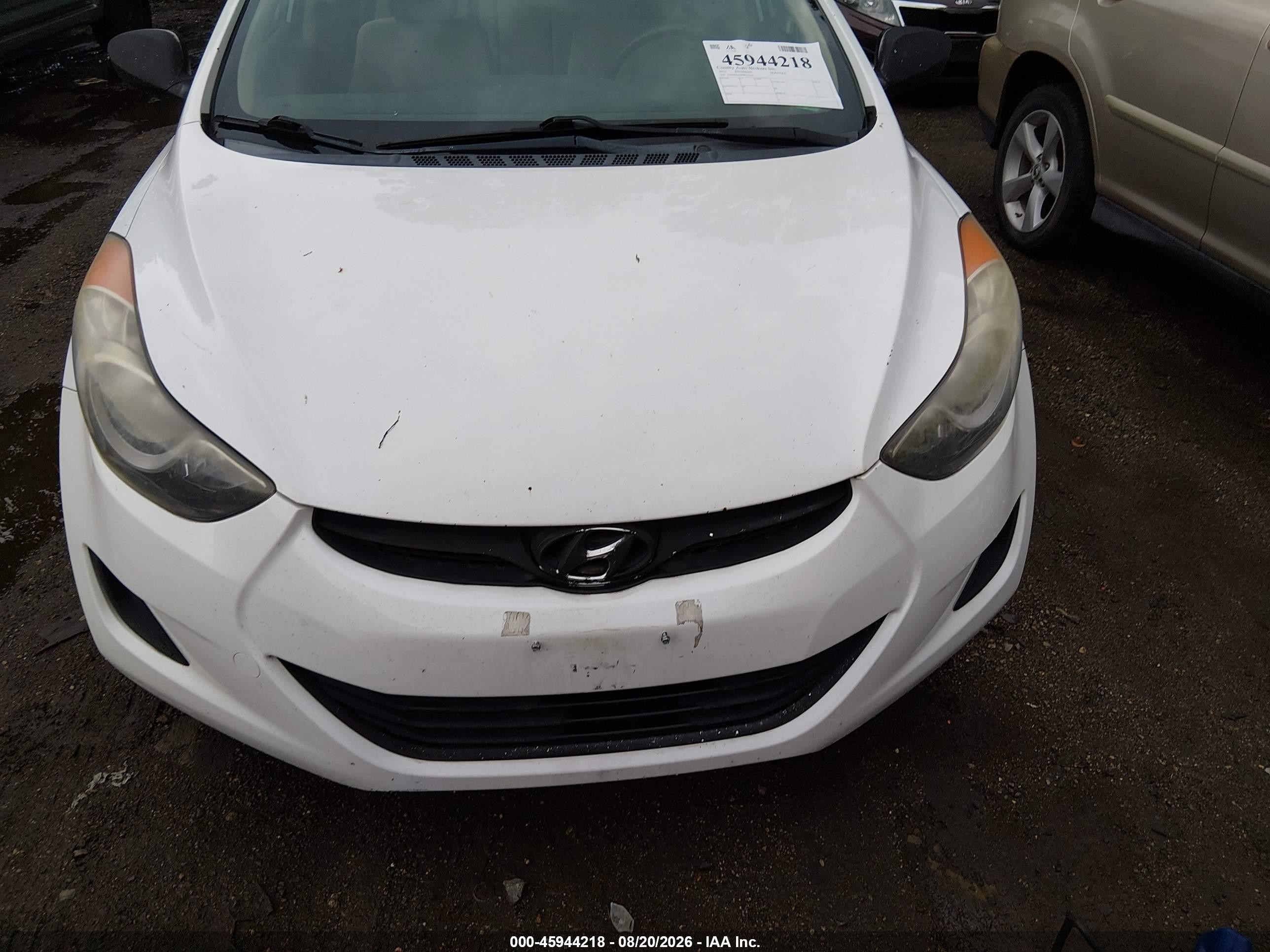 2013 Hyundai Elantra Gls White vin: 5NPDH4AE9DH162049