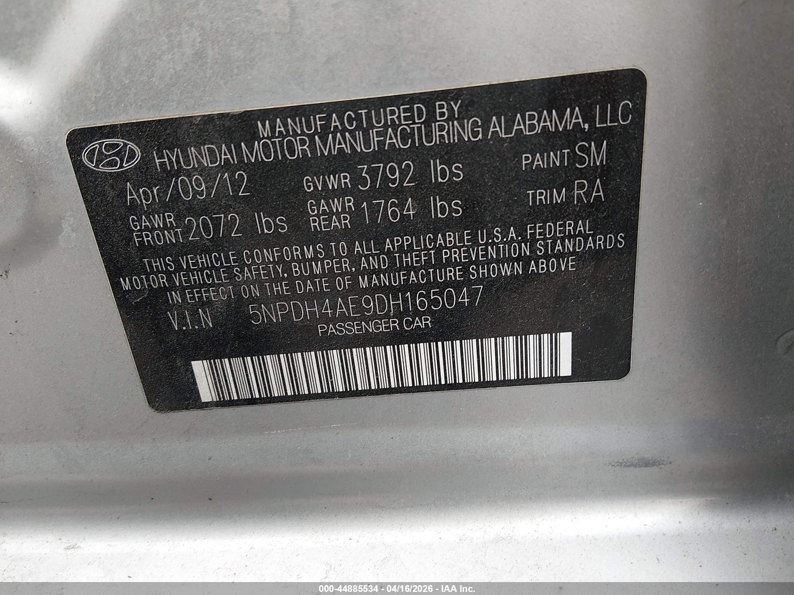 2013 Hyundai Elantra Gls/limited Серебряный vin: 5NPDH4AE9DH165047